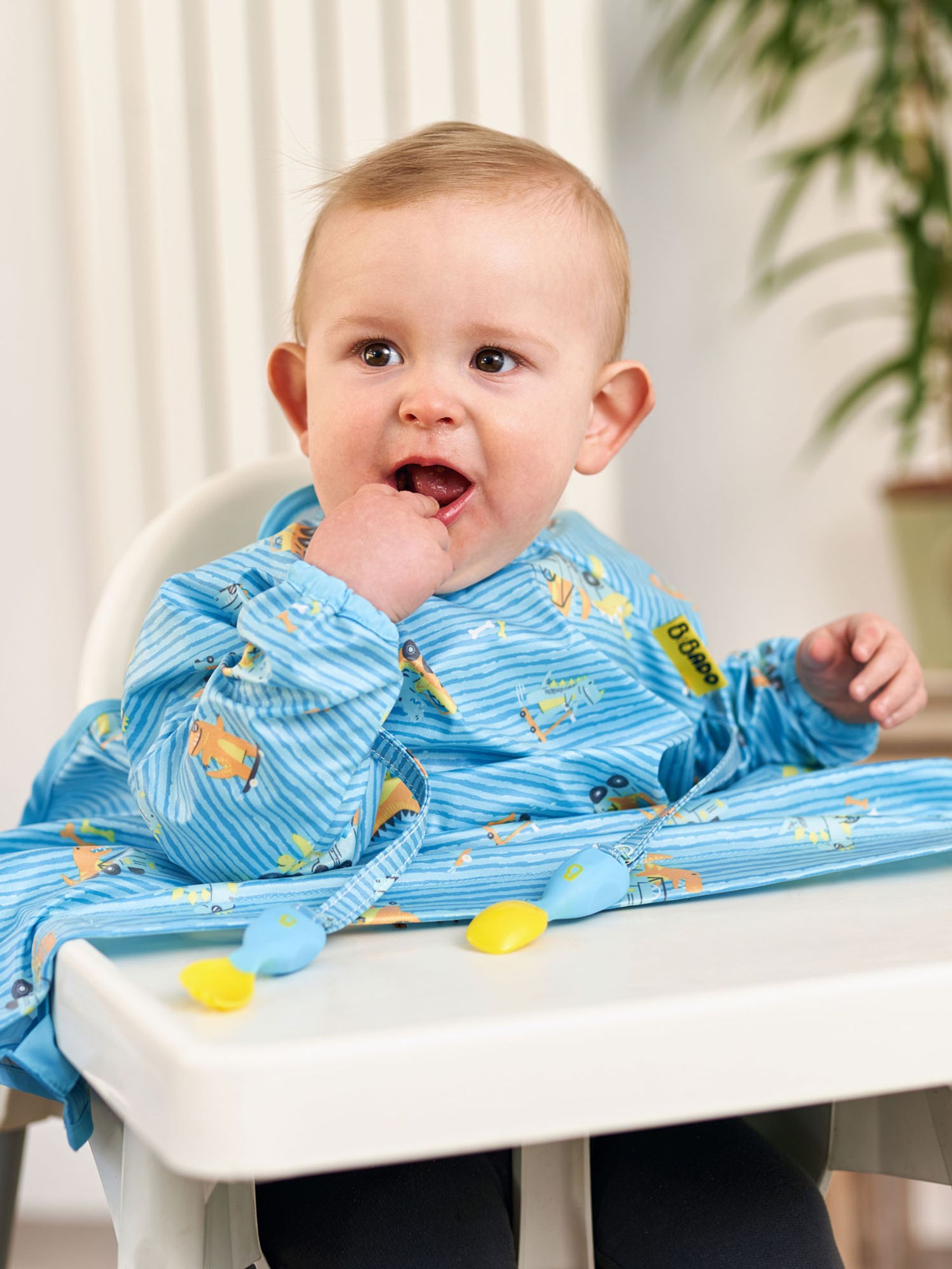Blue Bibado Speedy Dinosaur Coverall Weaning Bib - Image 2 of 9