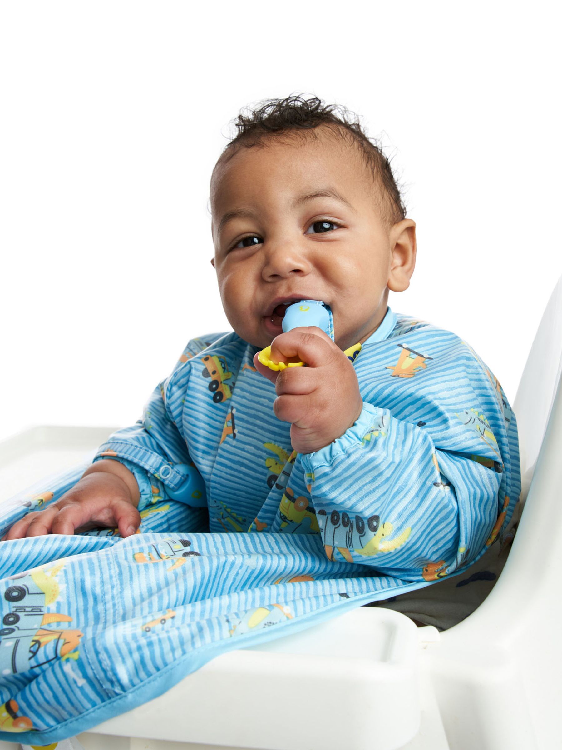 Blue Bibado Speedy Dinosaur Coverall Weaning Bib - Image 5 of 9