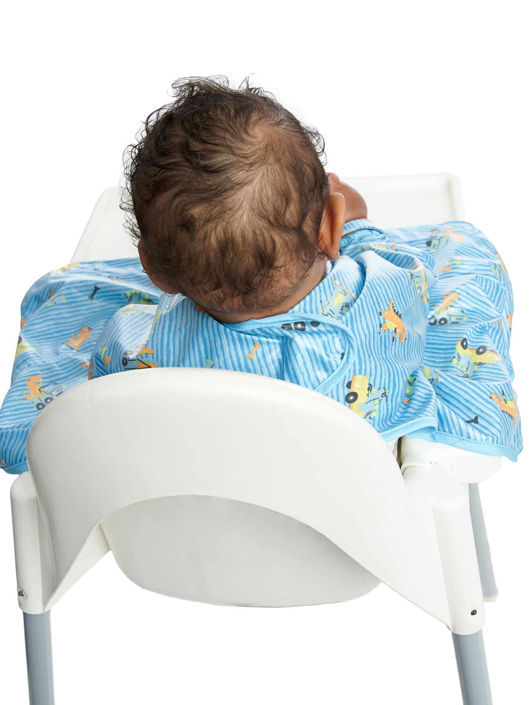 Blue Bibado Speedy Dinosaur Coverall Weaning Bib - Image 6 of 9
