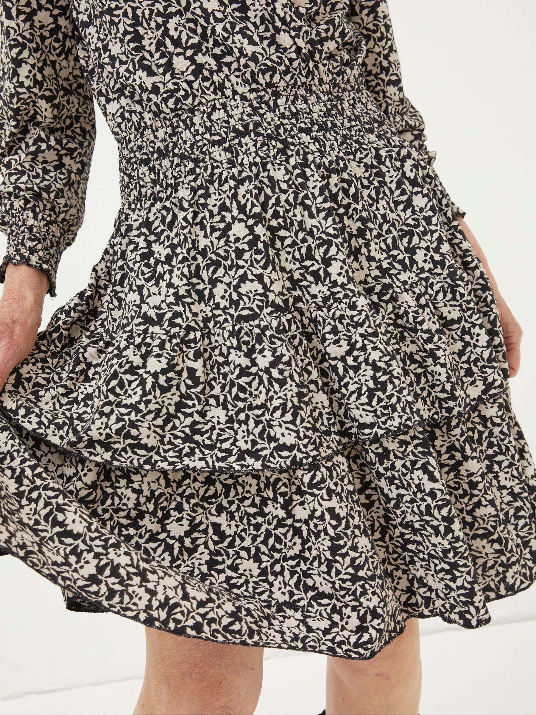 Black Amba Mono Vines Jersey Dress - Image 5 of 6
