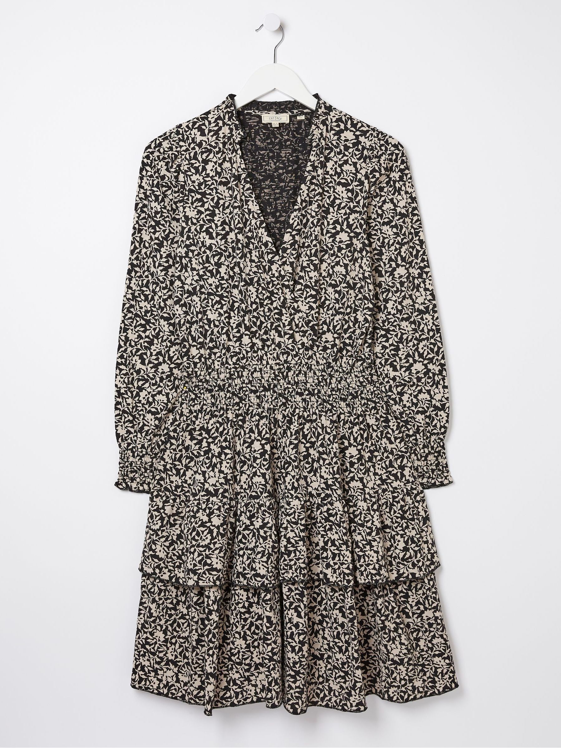 Black Amba Mono Vines Jersey Dress - Image 6 of 6
