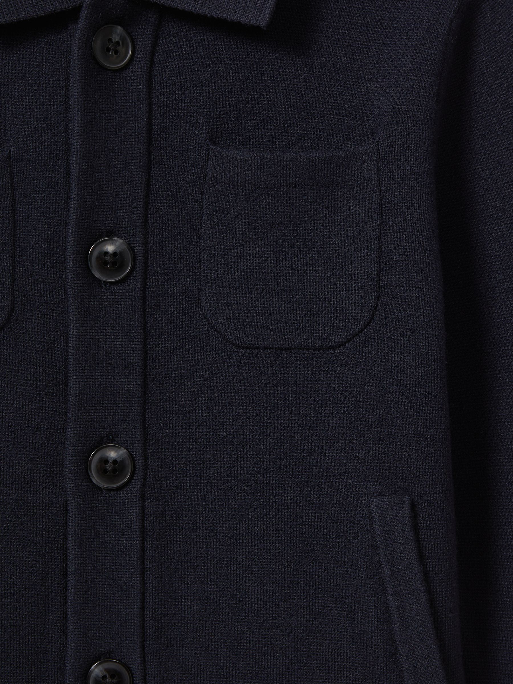 Senior Long Sleeve Button Through Cardigan in Navy - Image 6 of 6