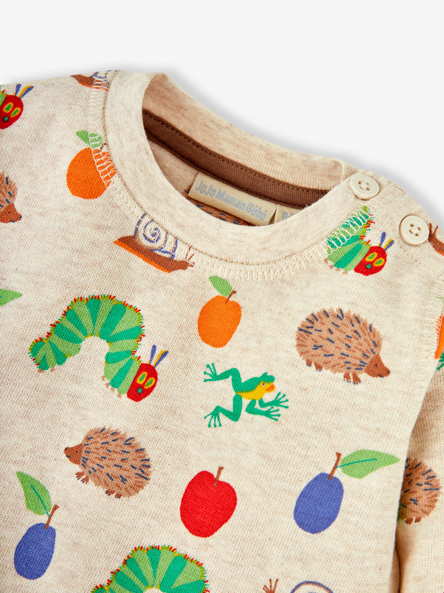Oatmeal The Very Hungry Caterpillar Sweatshirt & Cosy Trousers Baby Set - Image 4 of 5