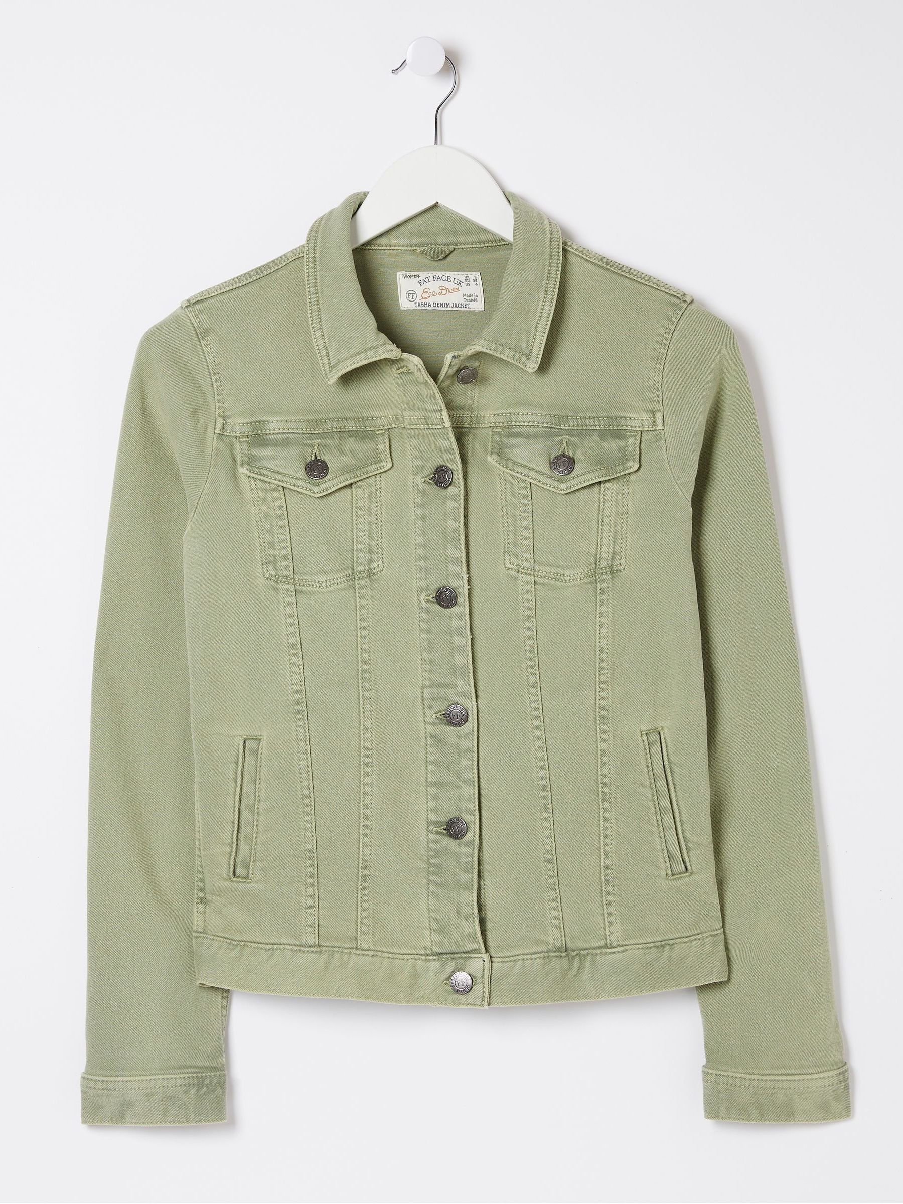 Tasha Light Green Denim Jacket - Image 6 of 6