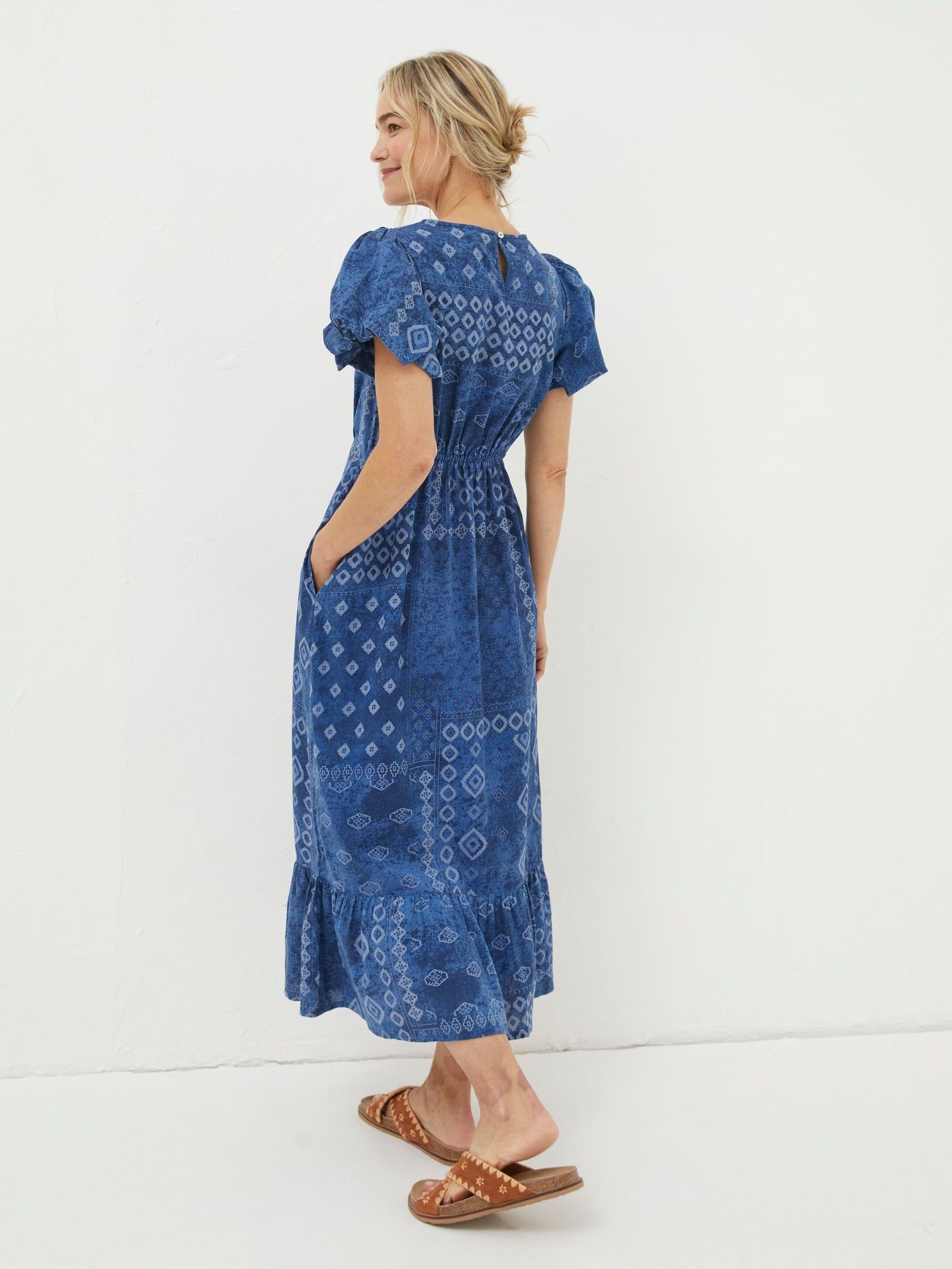 Blue Angie Patchwork Midi Dress - Image 2 of 6