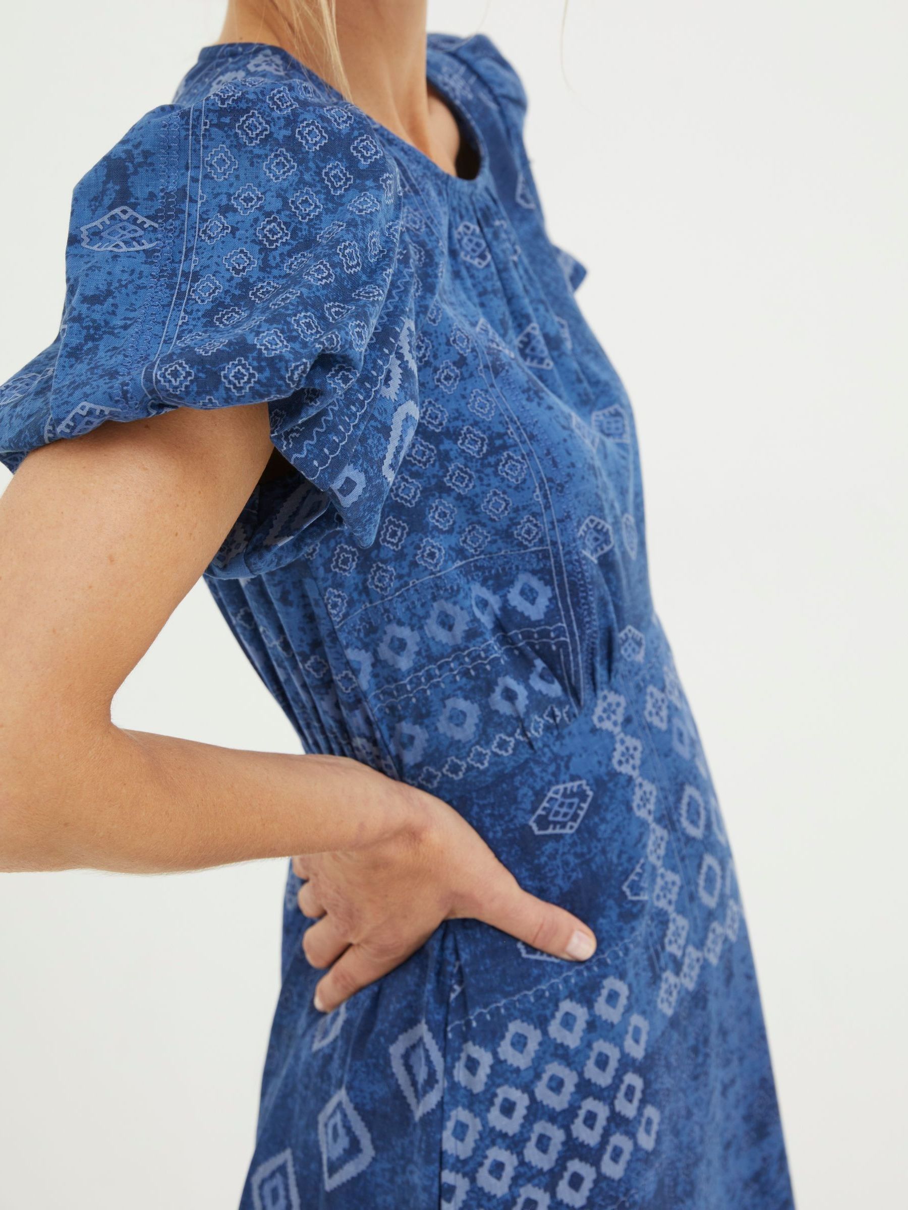 Blue Angie Patchwork Midi Dress - Image 4 of 6