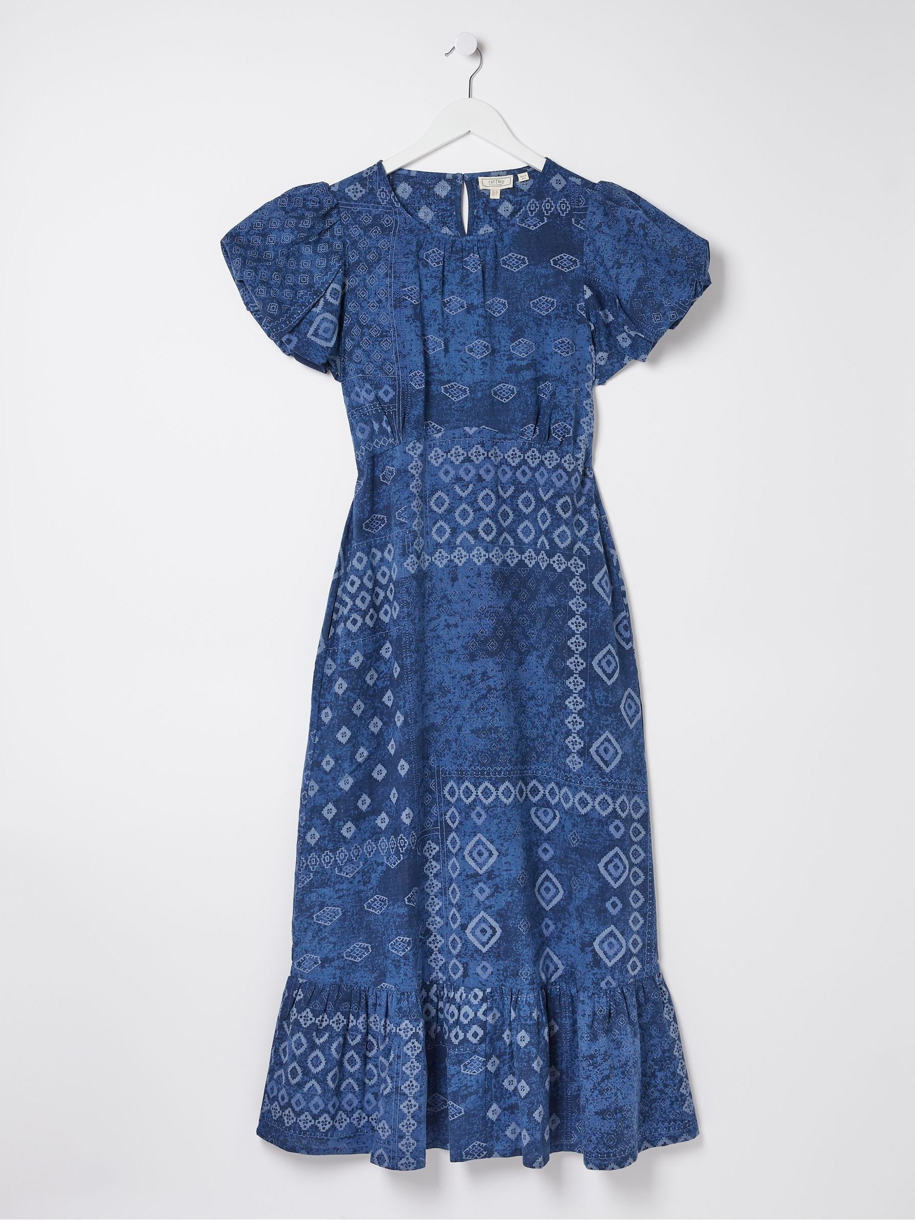 Blue Angie Patchwork Midi Dress - Image 6 of 6