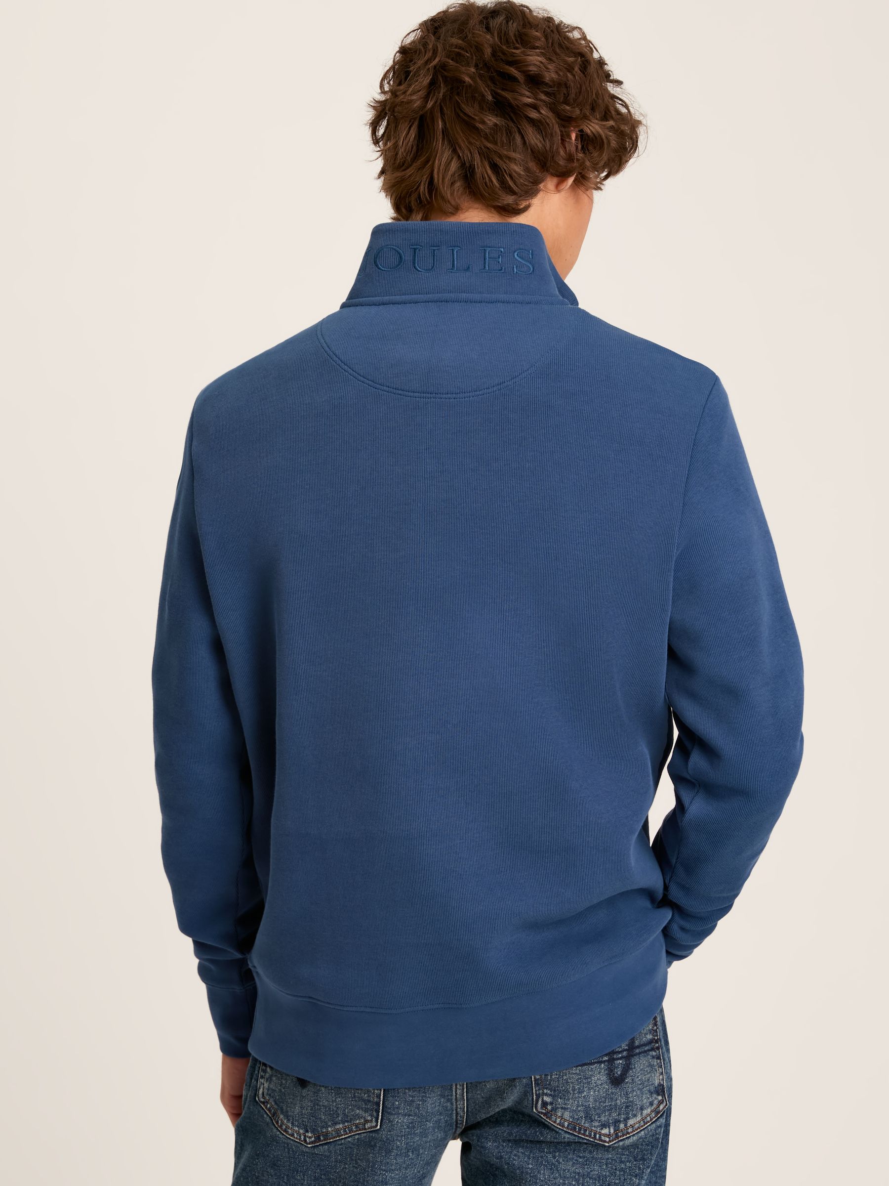 Alistair Blue Quarter Zip Cotton Sweatshirt - Image 2 of 7