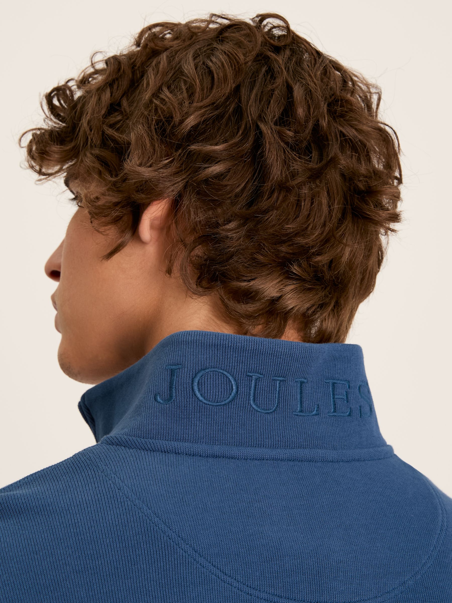 Alistair Blue Quarter Zip Cotton Sweatshirt - Image 6 of 7