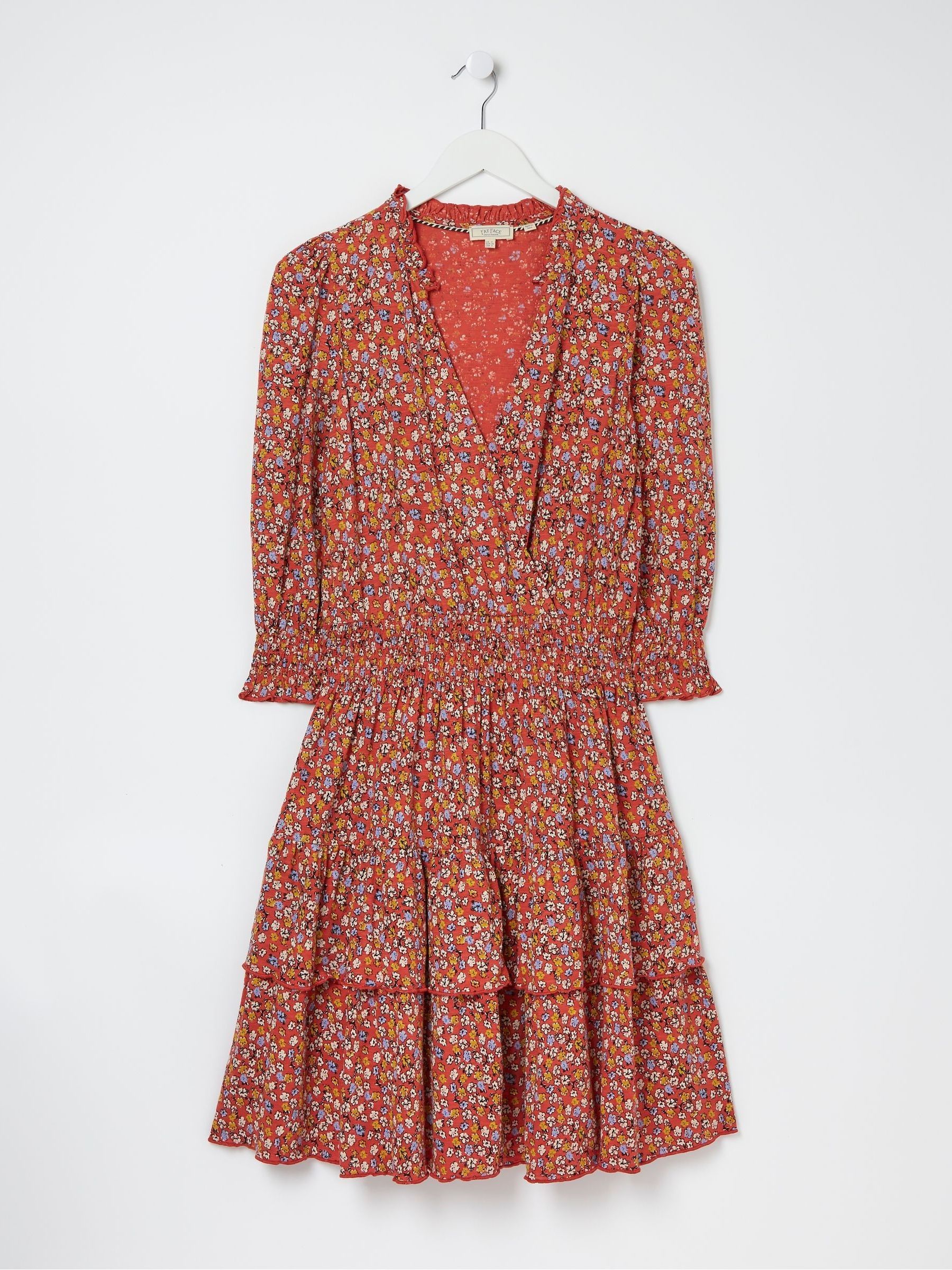 Red Gradient Floral Jersey Dress - Image 5 of 5