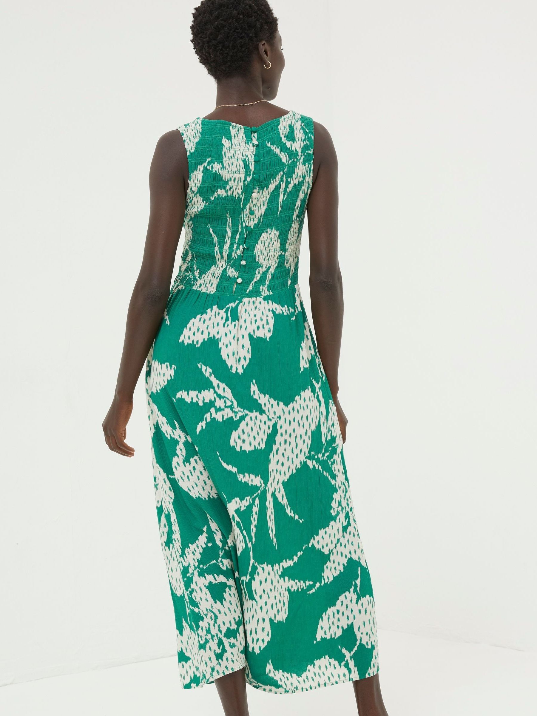 Green Textured Leaves Midi Dress - Image 2 of 5