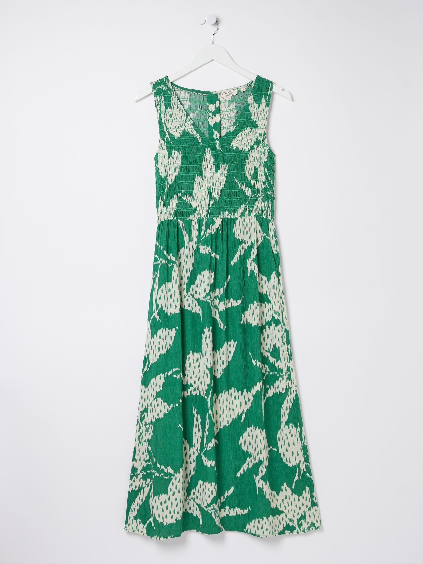 Green Textured Leaves Midi Dress - Image 5 of 5