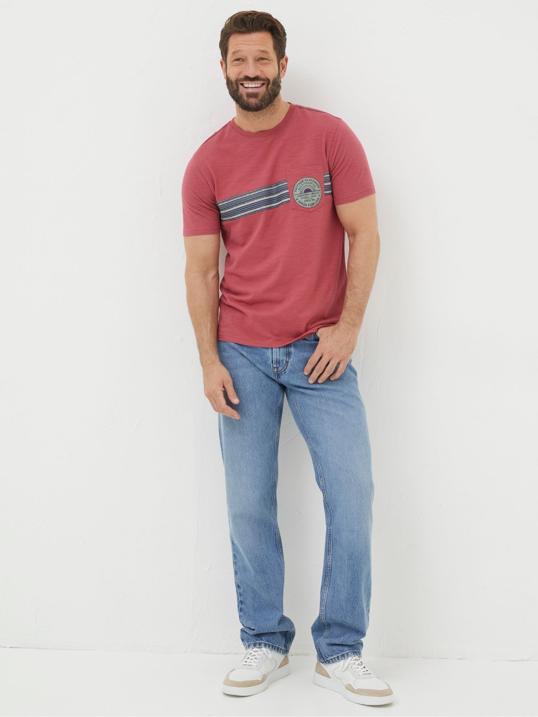 Pink Chest Stripe Badge T-Shirt - Image 3 of 5