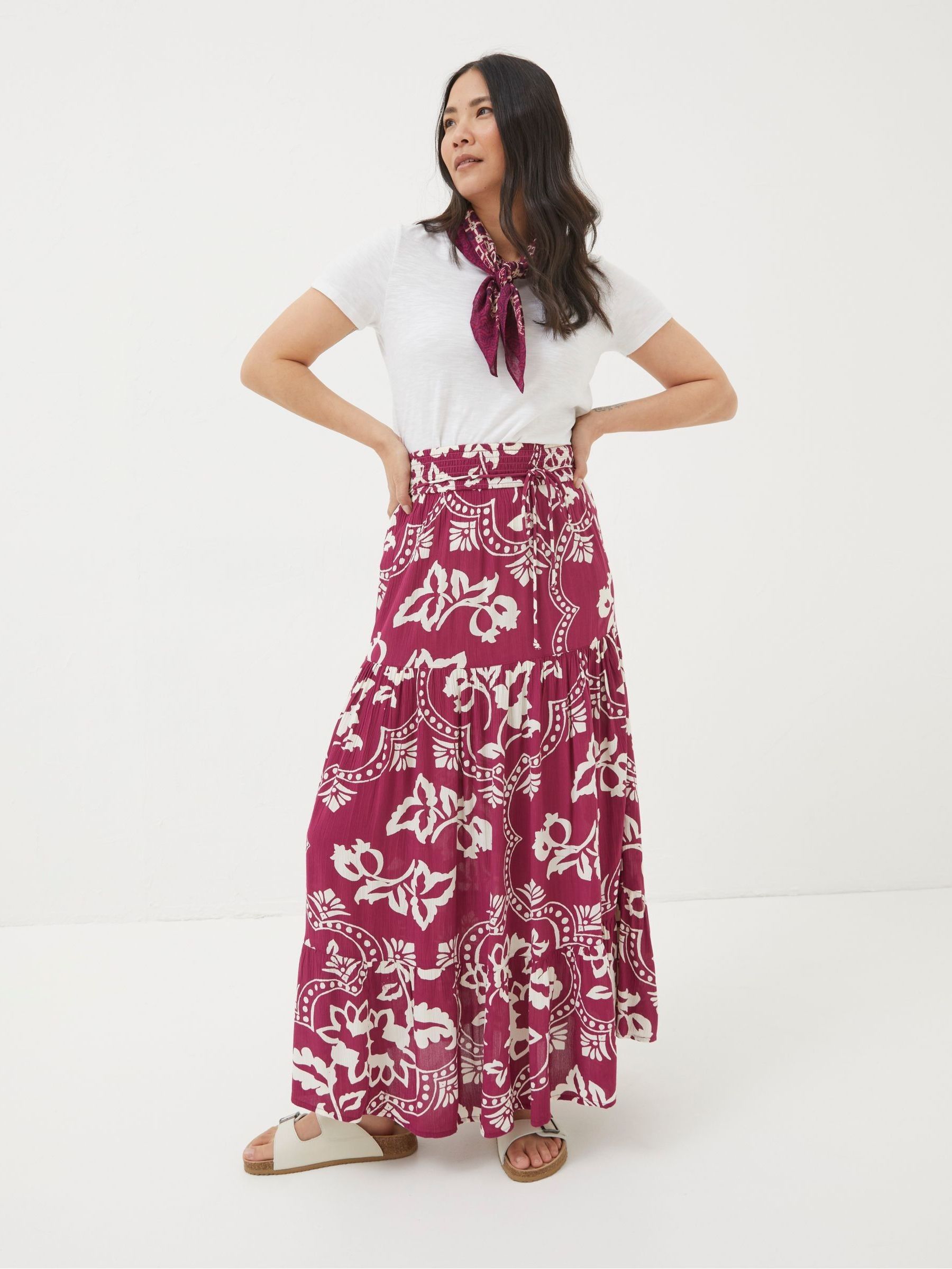 Purple Wallpaper Floral Maxi Skirt - Image 1 of 6