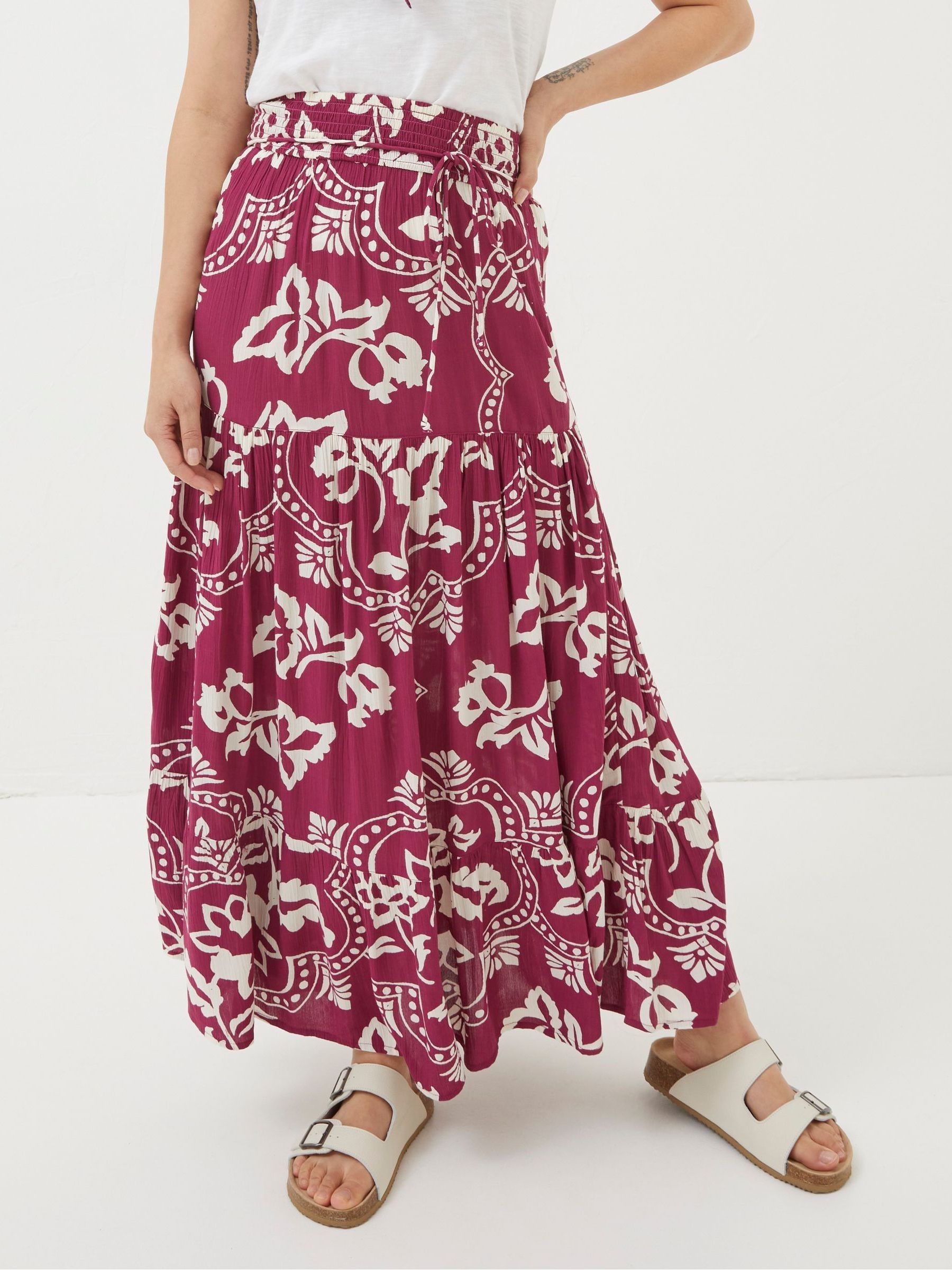 Purple Wallpaper Floral Maxi Skirt | FatFace