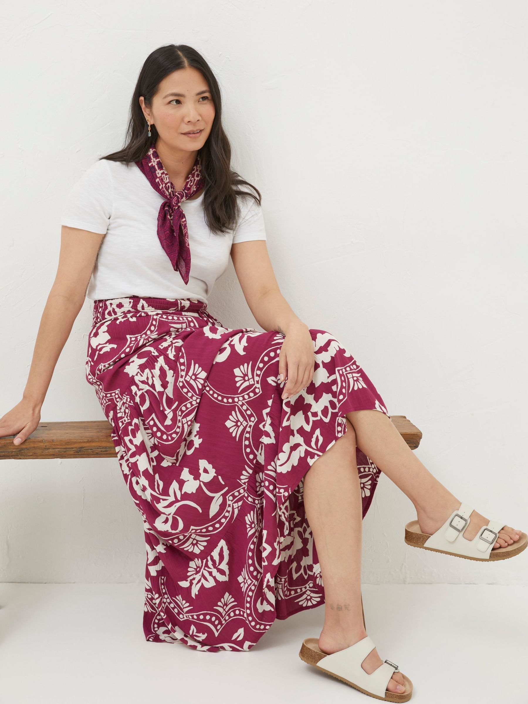 Purple Wallpaper Floral Maxi Skirt - Image 4 of 6