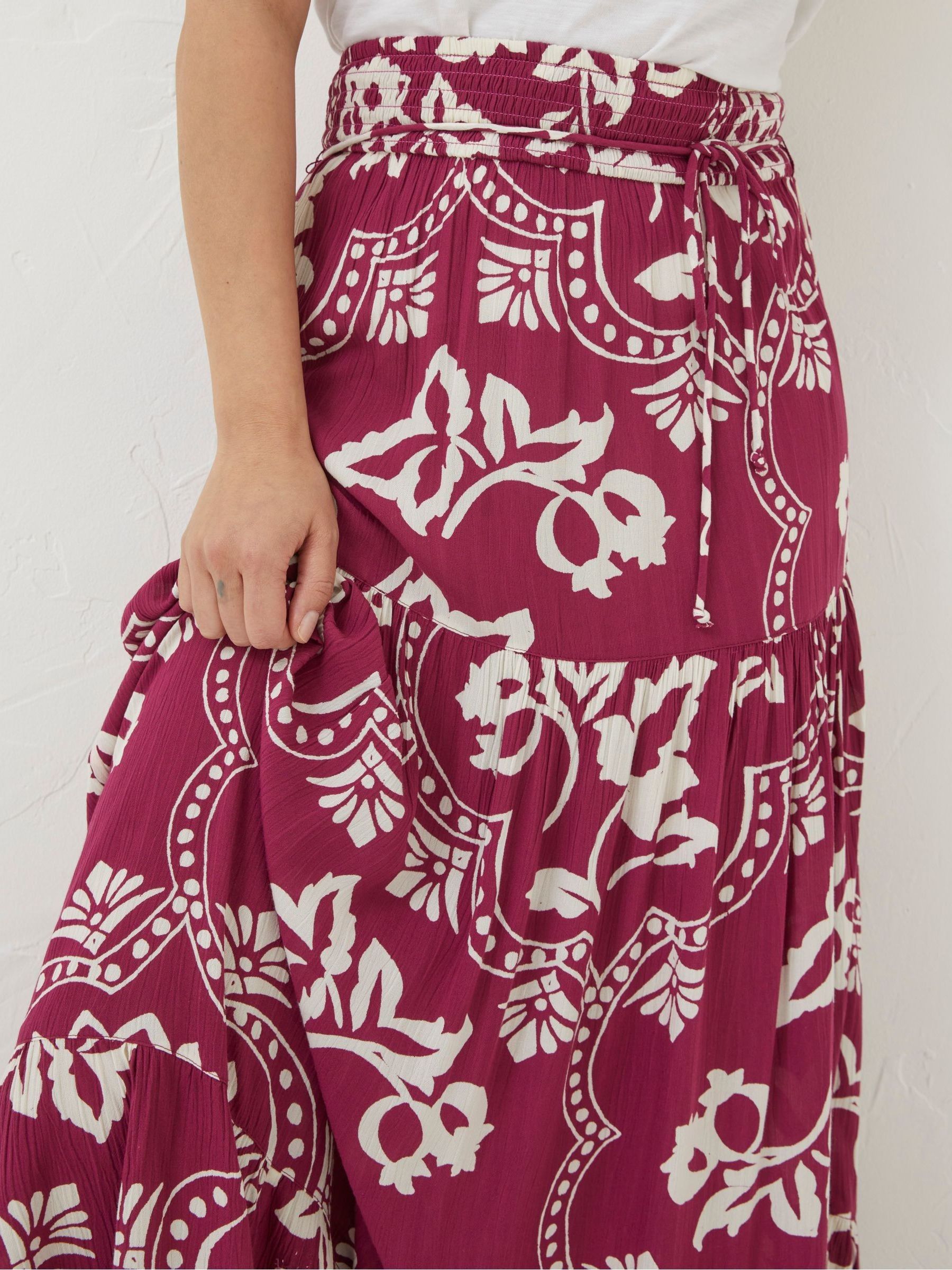 Purple Wallpaper Floral Maxi Skirt - Image 5 of 6