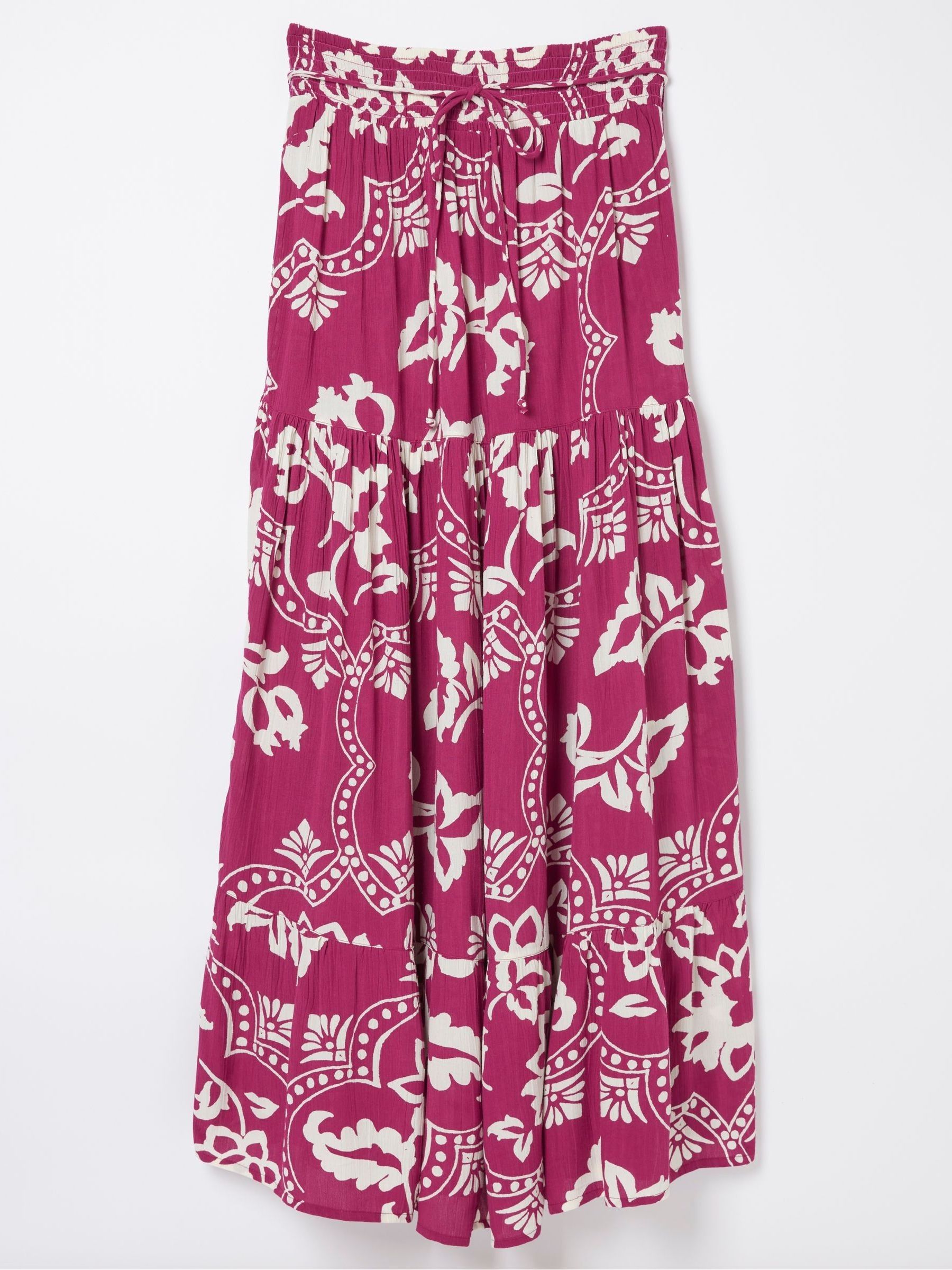Purple Wallpaper Floral Maxi Skirt - Image 6 of 6