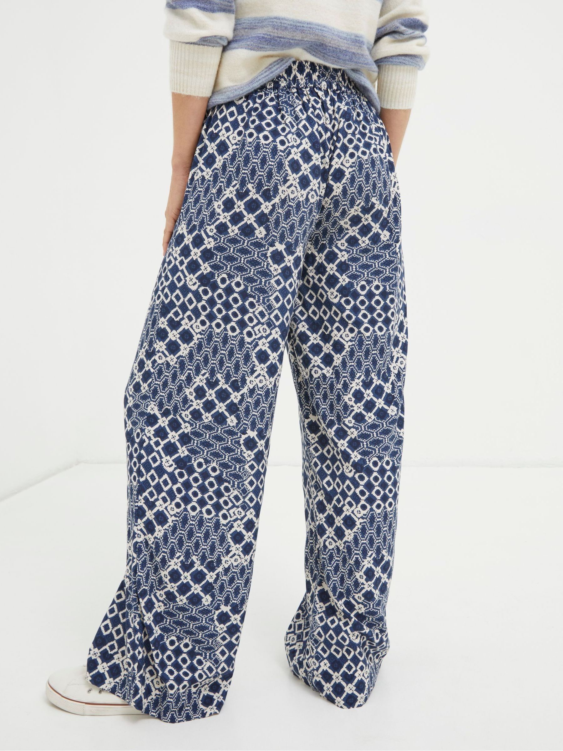 Blue Isla Patchwork Geo Wide Leg Trousers - Image 3 of 5