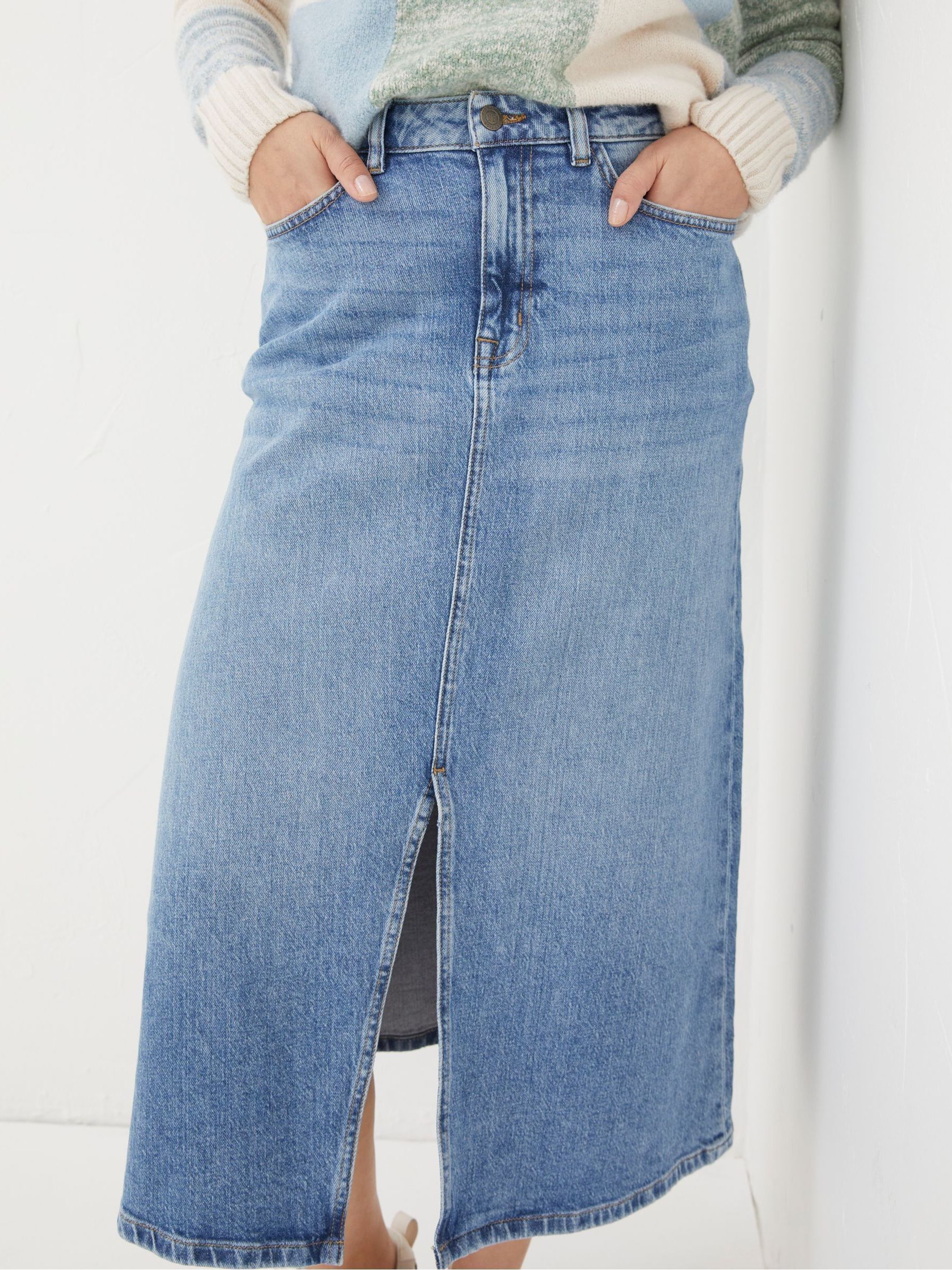 Carla Blue Denim Midi Skirt - Image 3 of 6