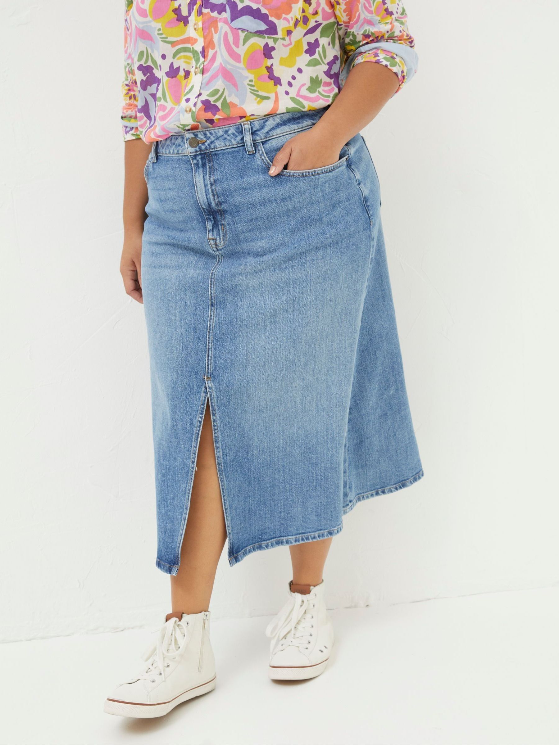 Carla Blue Denim Midi Skirt - Image 4 of 6