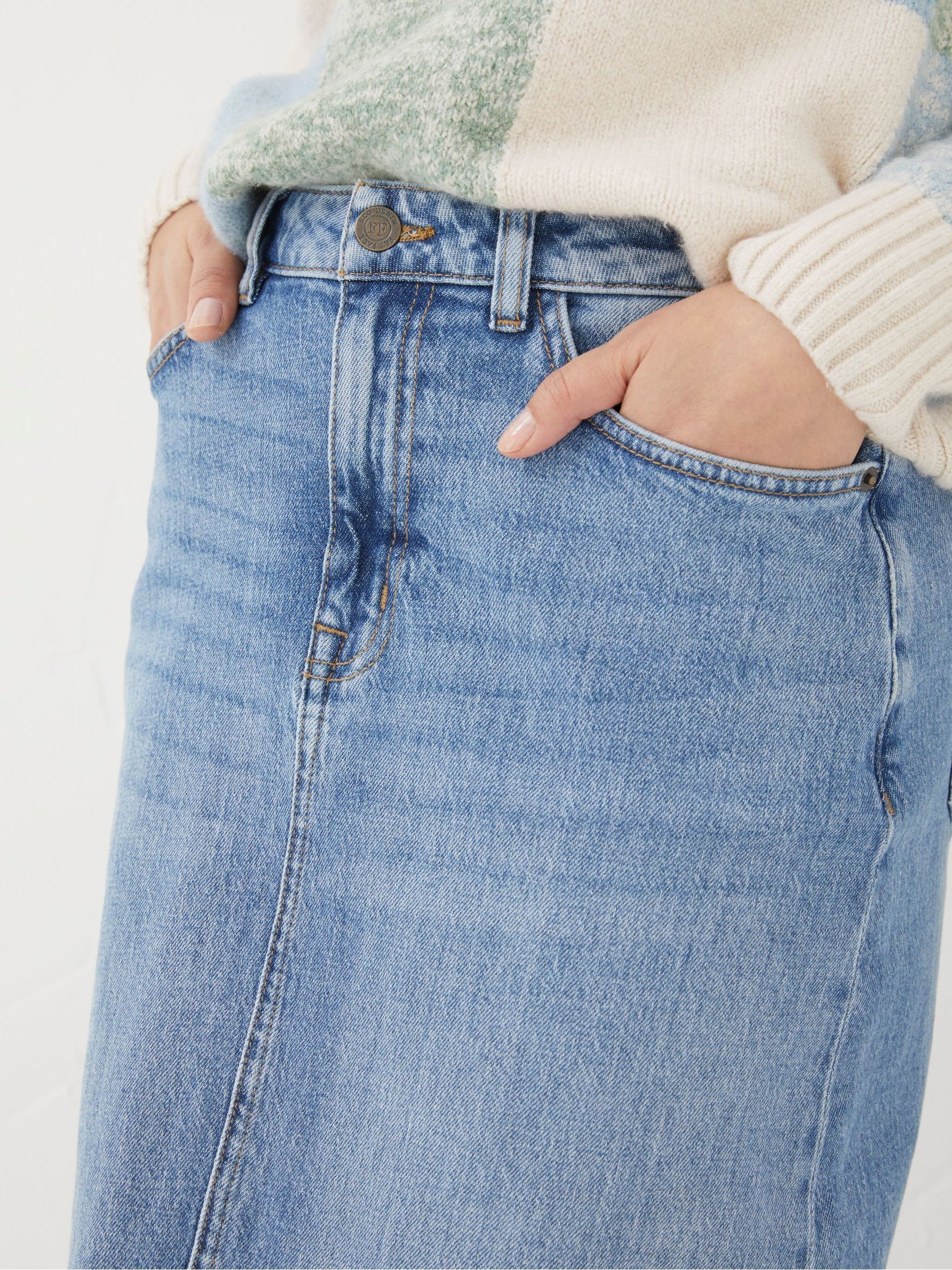 Carla Blue Denim Midi Skirt - Image 5 of 6