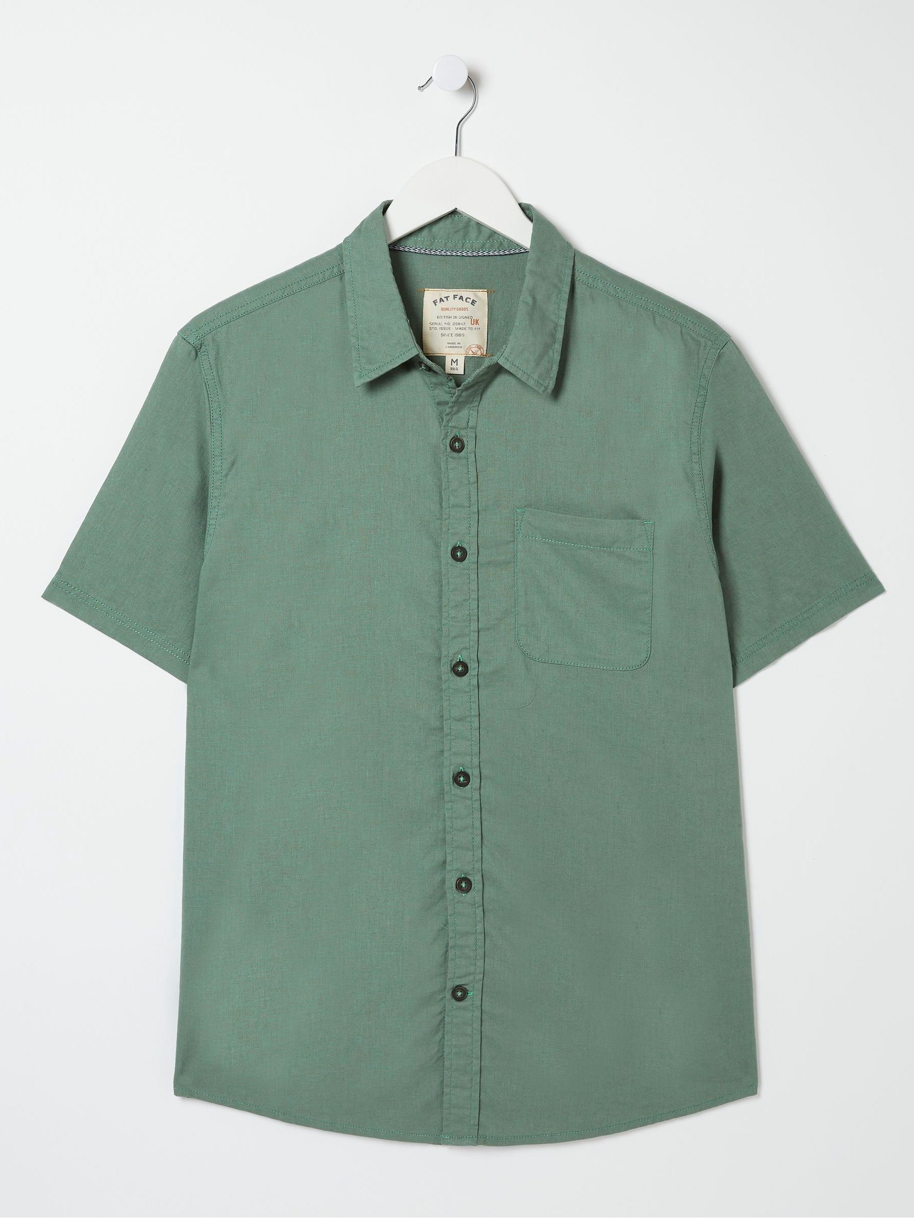 Bugle Green Linen Cotton Shirt - Image 5 of 5