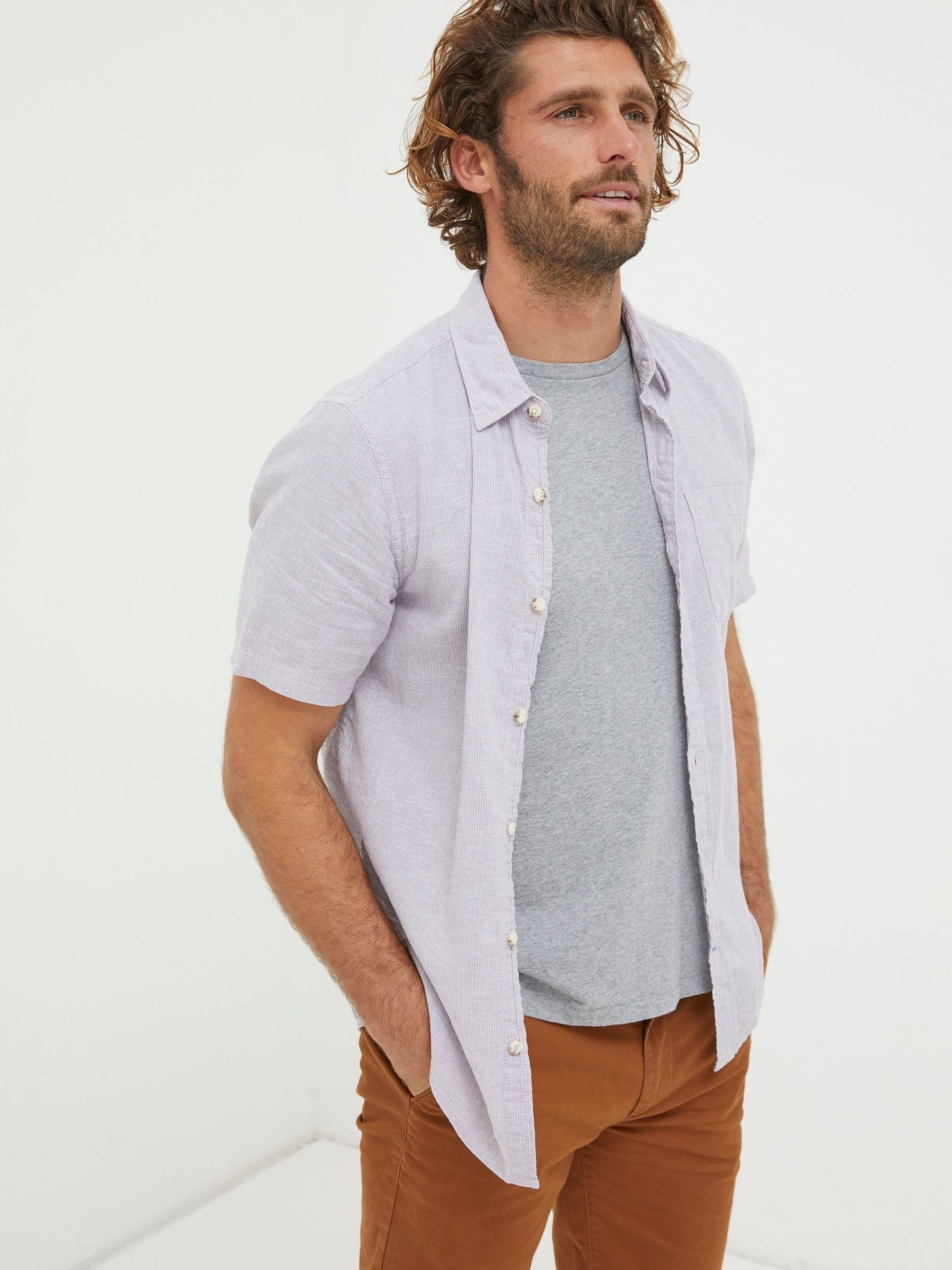 Bugle Purple Micro Stripe Shirt - Image 1 of 5 Bugle Purple Micro Stripe Shirt - Image 1 of 5