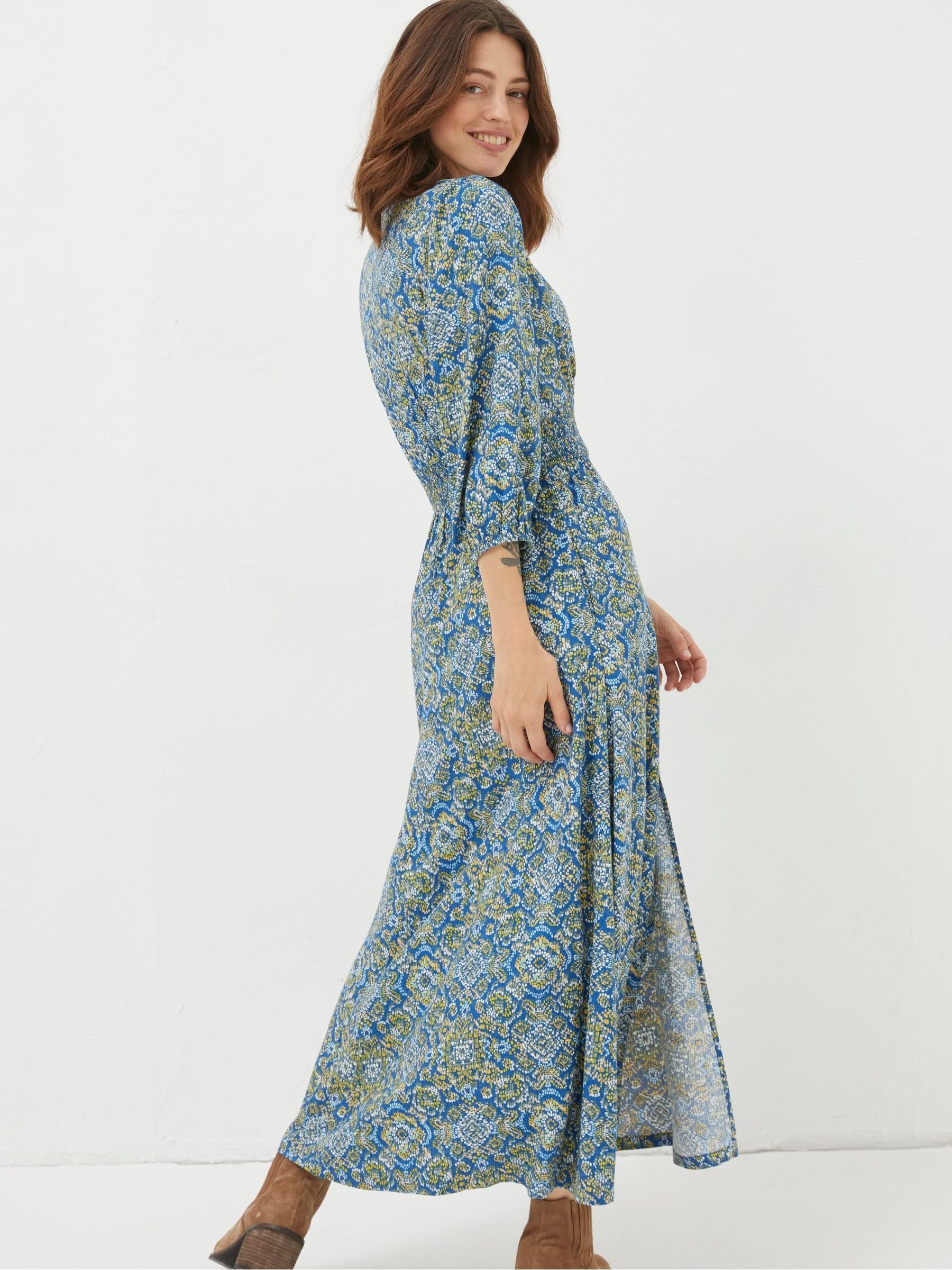 Blue Rene Aztec Texture Midi Dress - Image 2 of 7