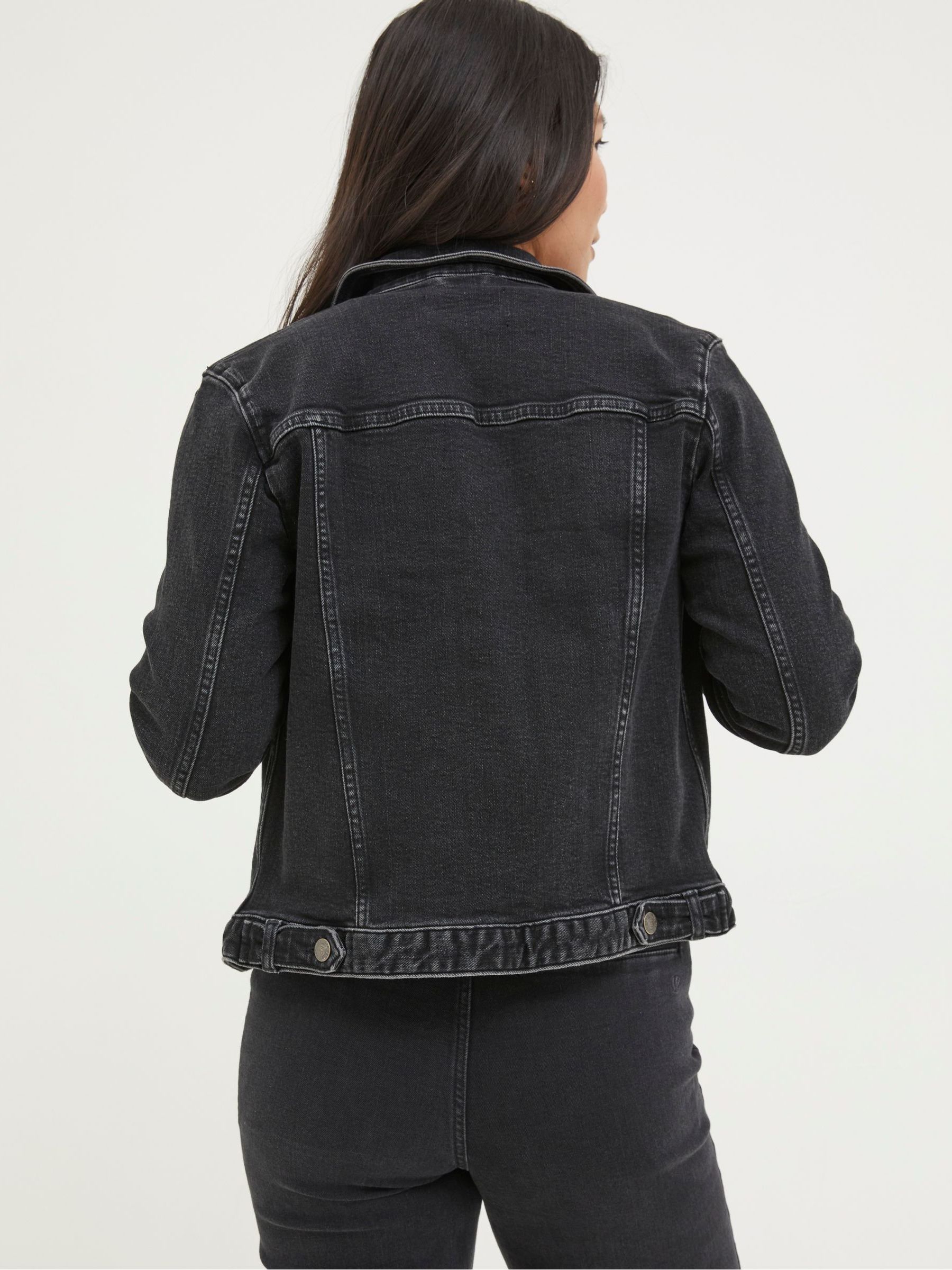 Tasha Black Denim Jacket | FatFace