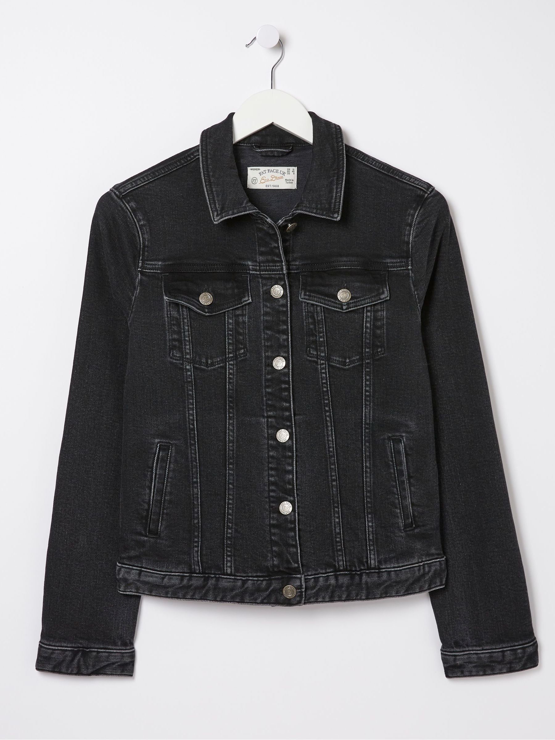 Tasha Black Denim Jacket | FatFace
