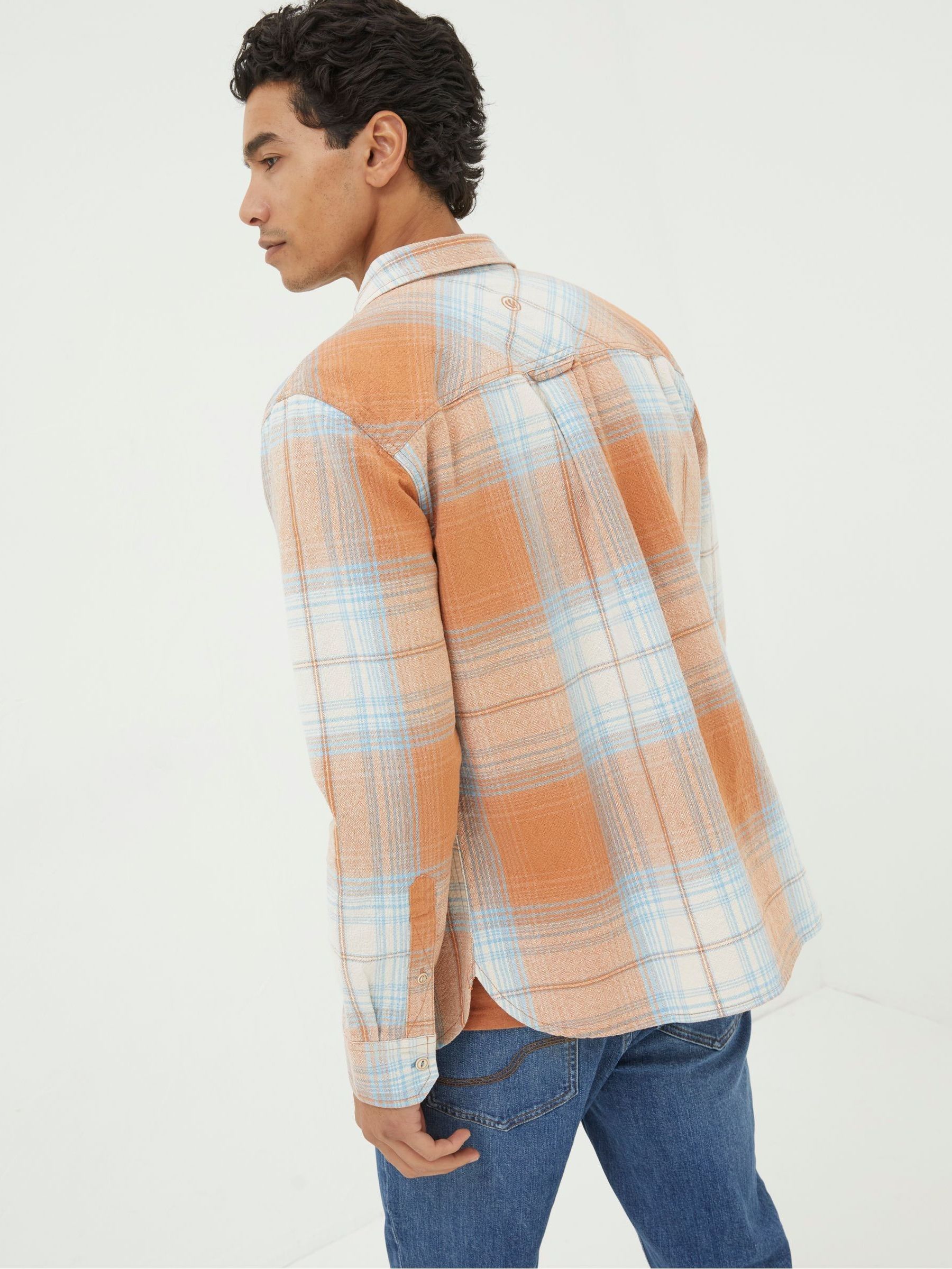 Burland Orange Ombre Check Shirt - Image 2 of 6