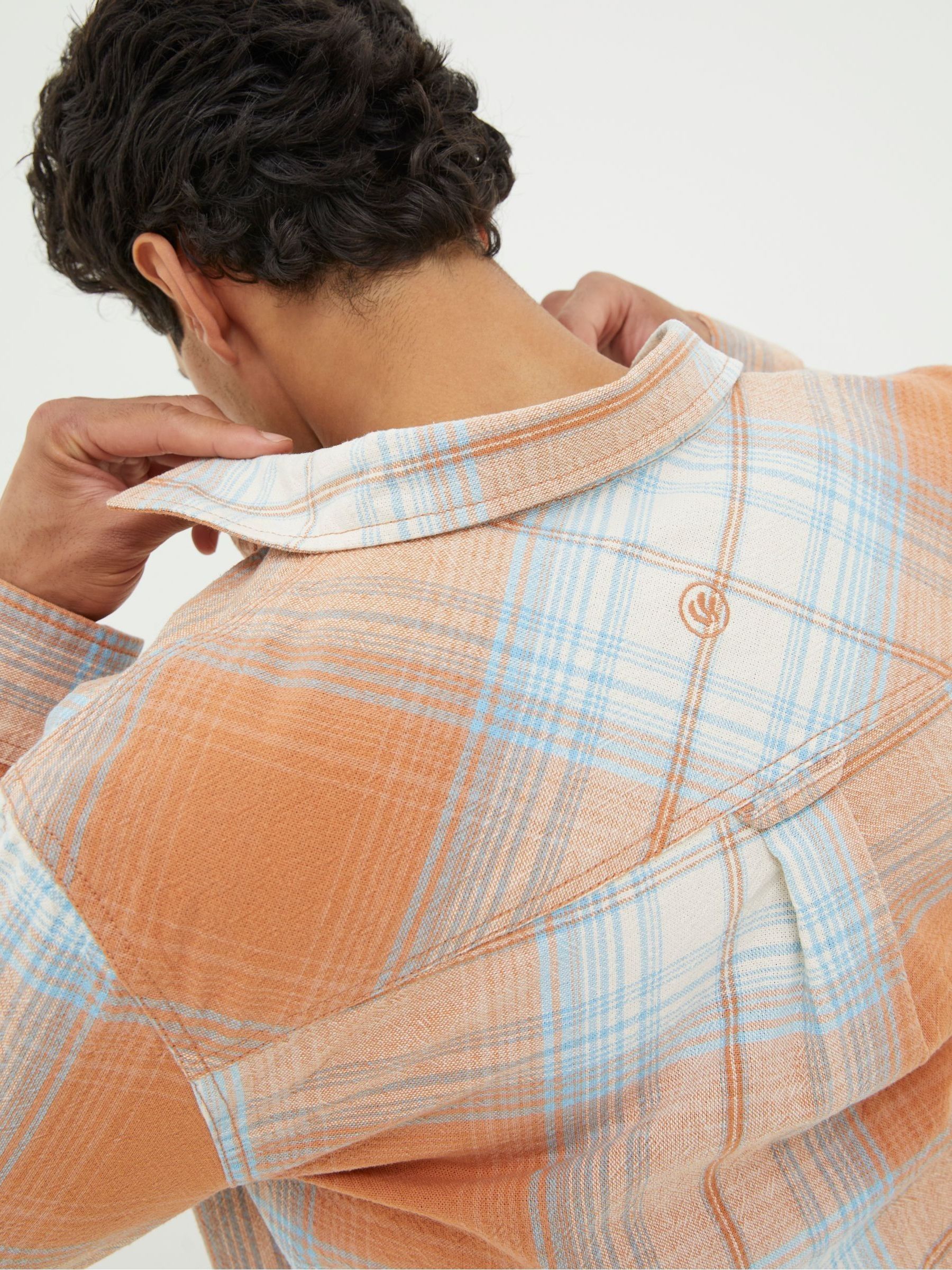 Burland Orange Ombre Check Shirt - Image 4 of 6