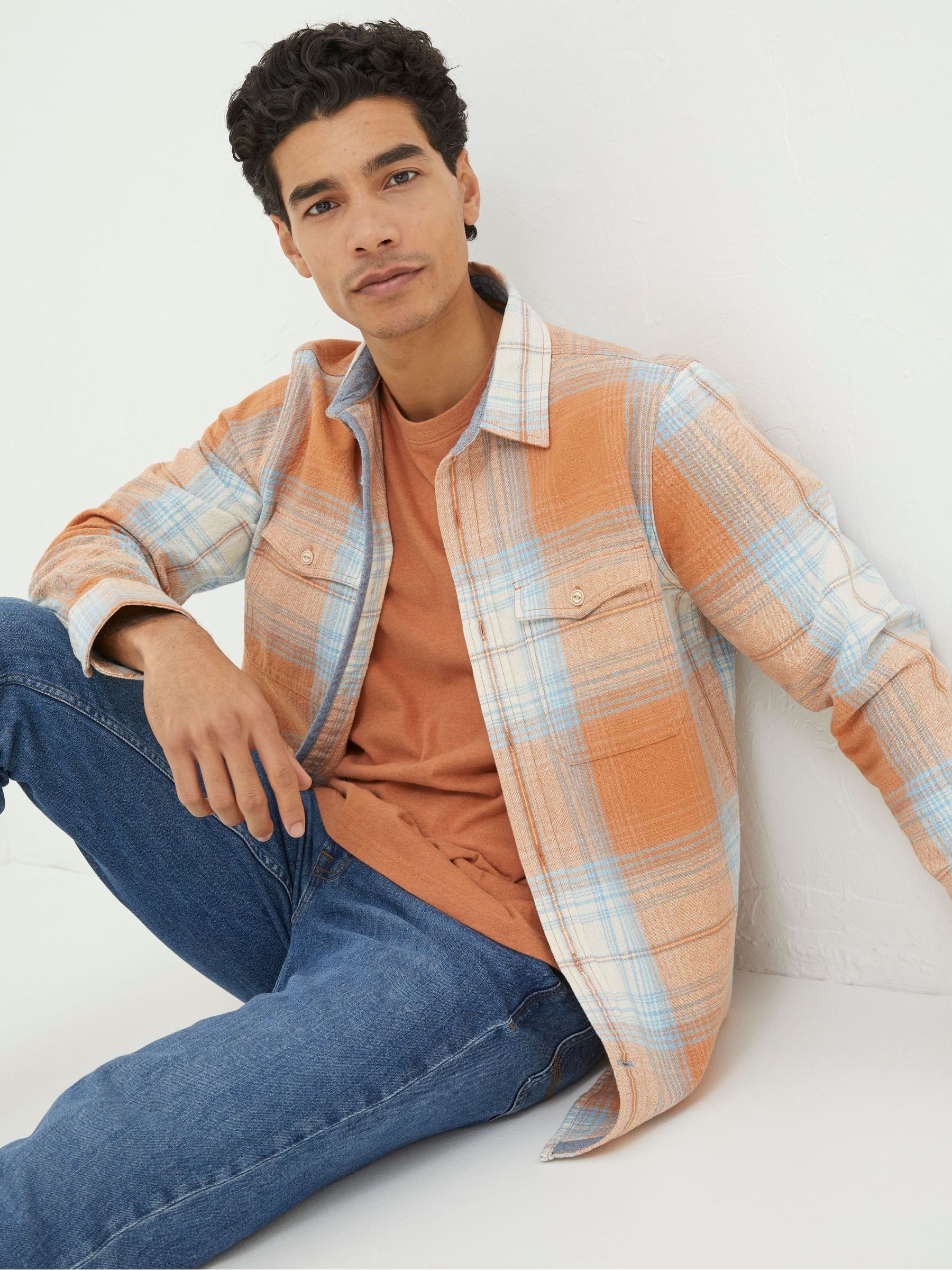 Burland Orange Ombre Check Shirt - Image 5 of 6