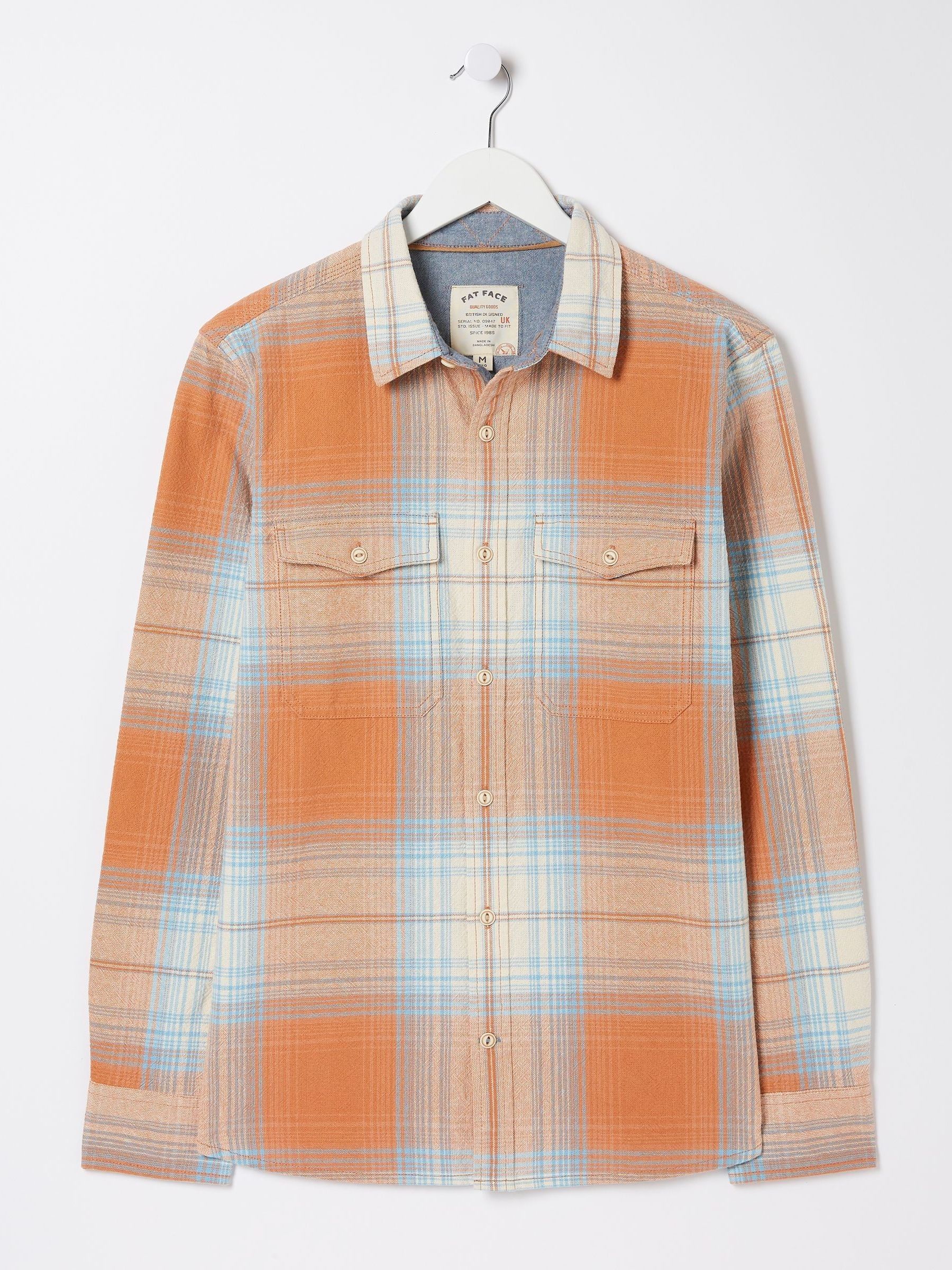 Burland Orange Ombre Check Shirt - Image 6 of 6