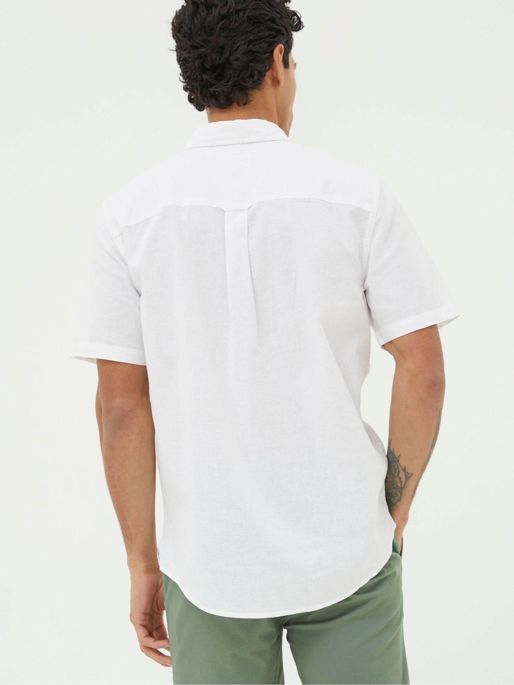 Bugle White Linen Cotton Shirt - Image 2 of 5