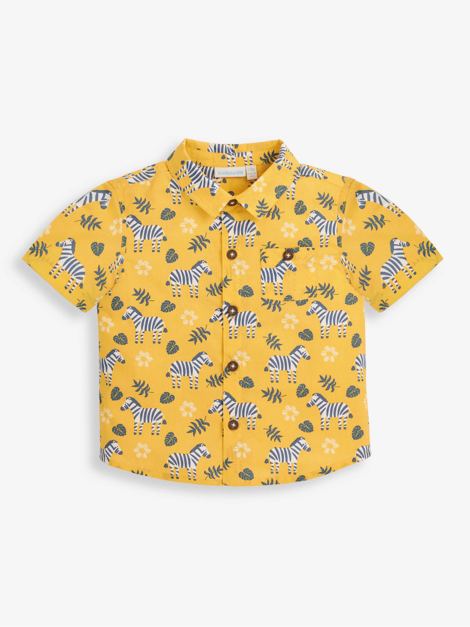 Yellow Boys' Yellow Zebra Print Shirt - Image 1 of 4