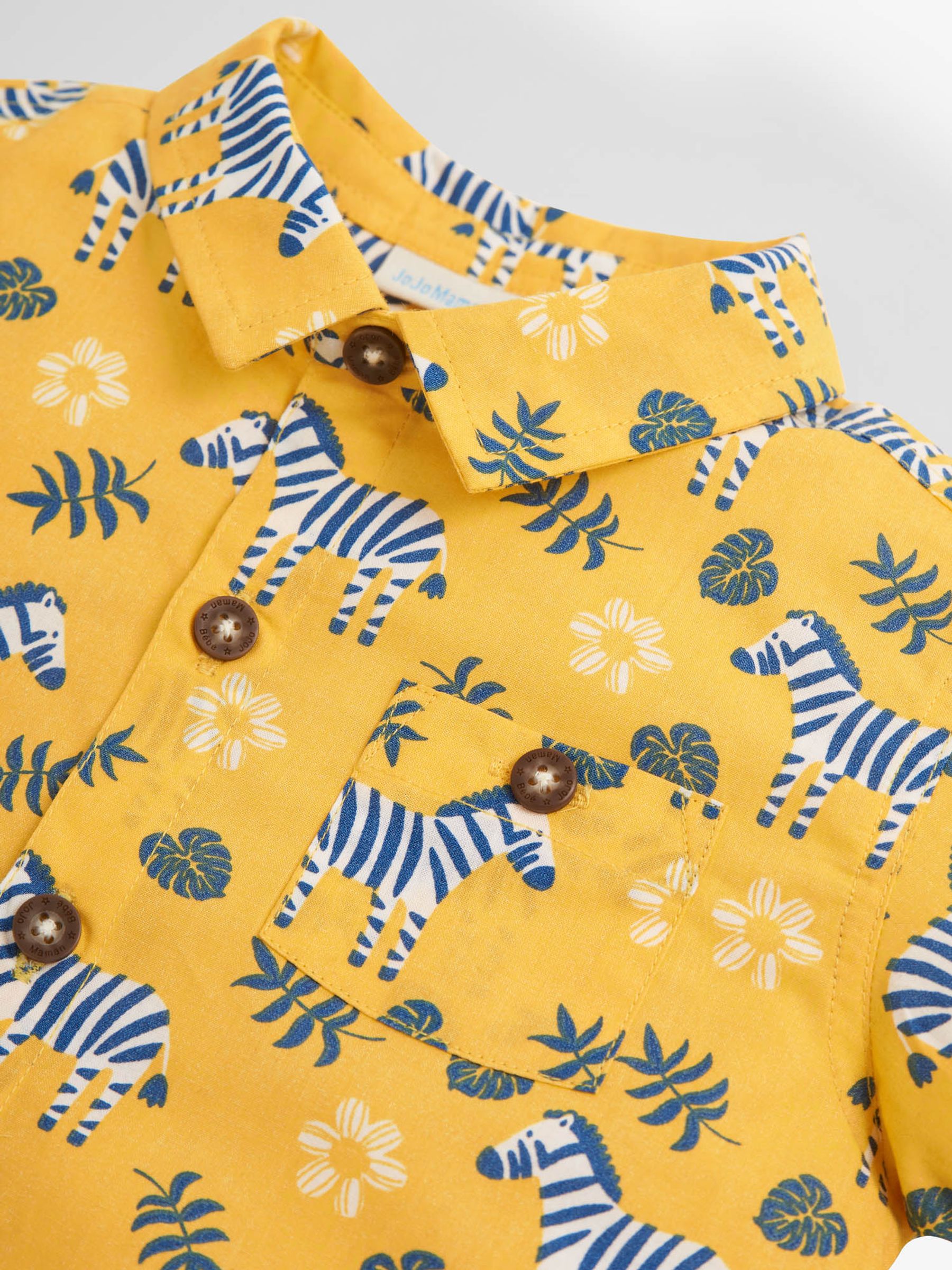 Yellow Boys' Yellow Zebra Print Shirt - Image 2 of 4