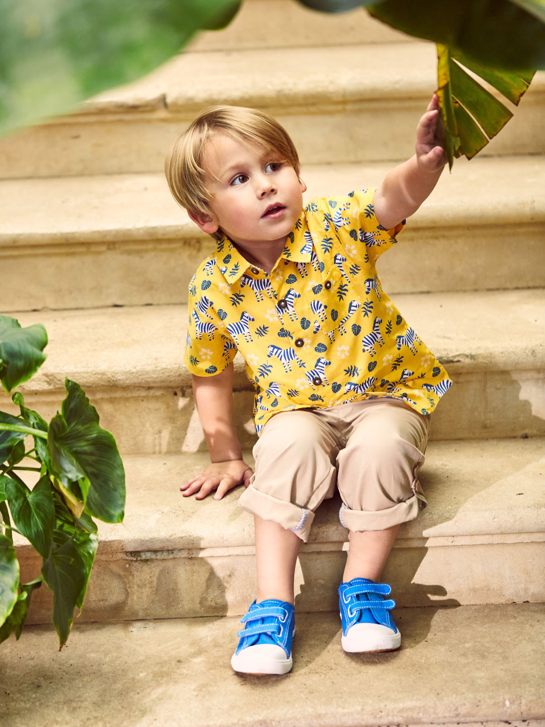 Yellow Boys' Yellow Zebra Print Shirt - Image 3 of 4