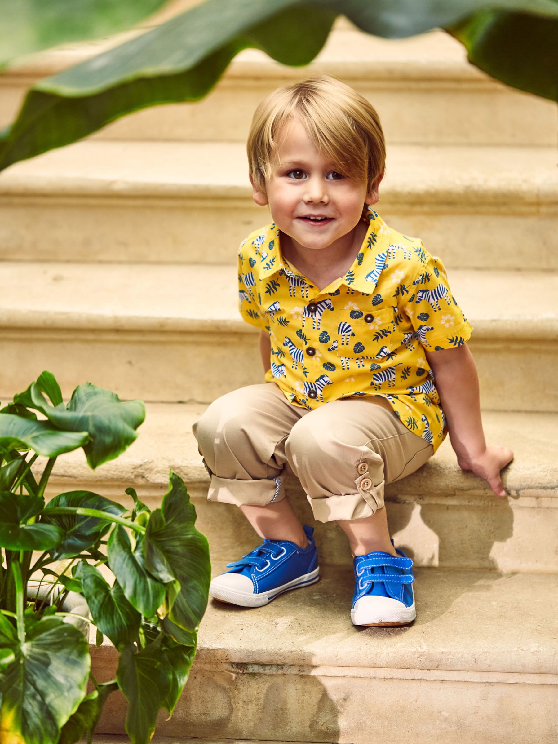 Yellow Boys' Yellow Zebra Print Shirt - Image 4 of 4