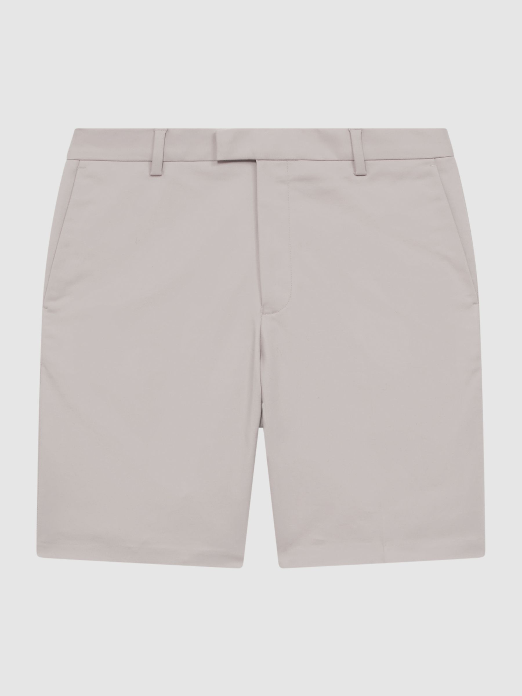 Cotton Blend Chino Shorts in Stone - Image 2 of 6 Cotton Blend Chino Shorts in Stone - Image 2 of 6