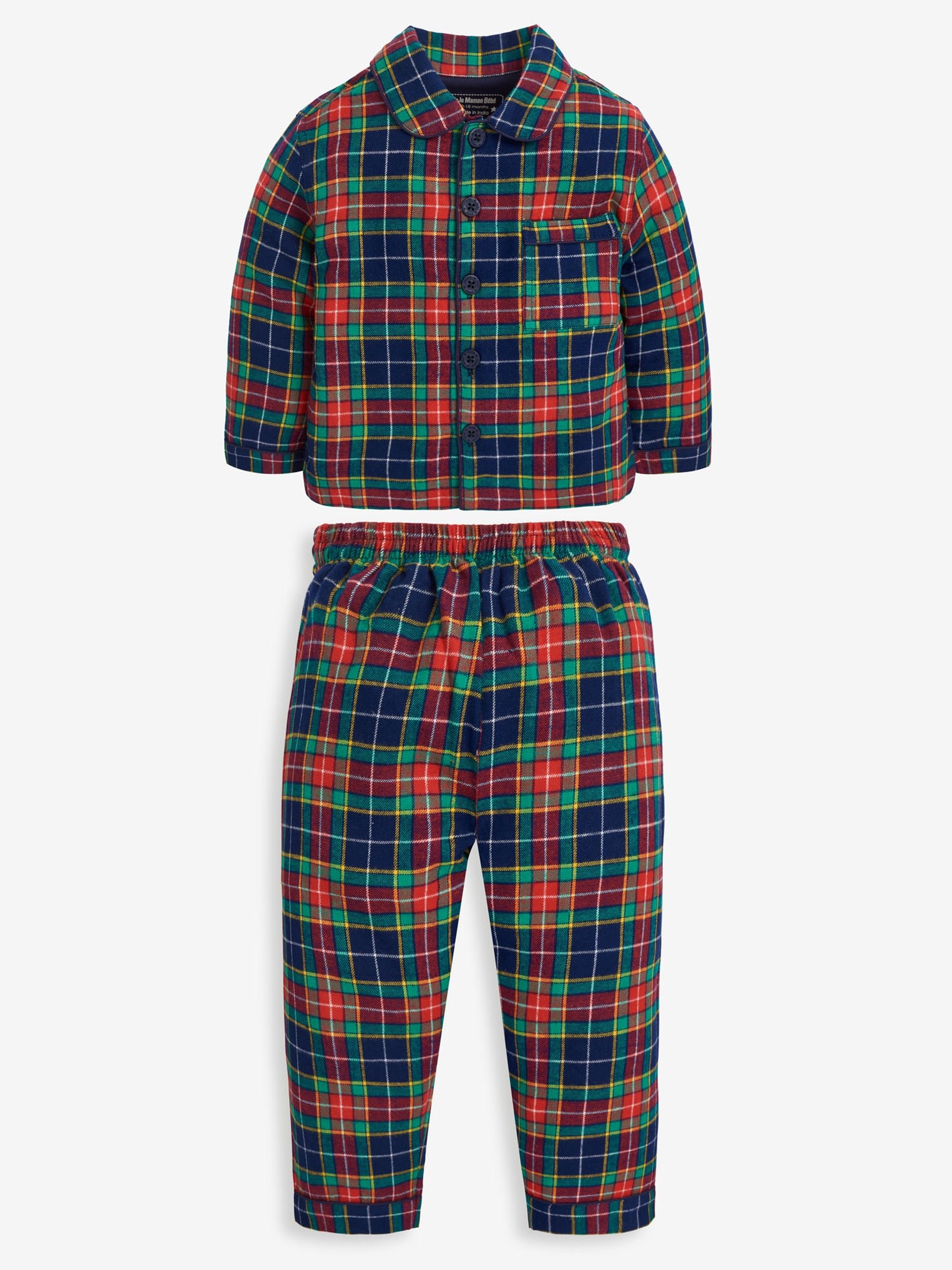 Kids' Classic Check Pyjamas in Navy - Image 2 of 4