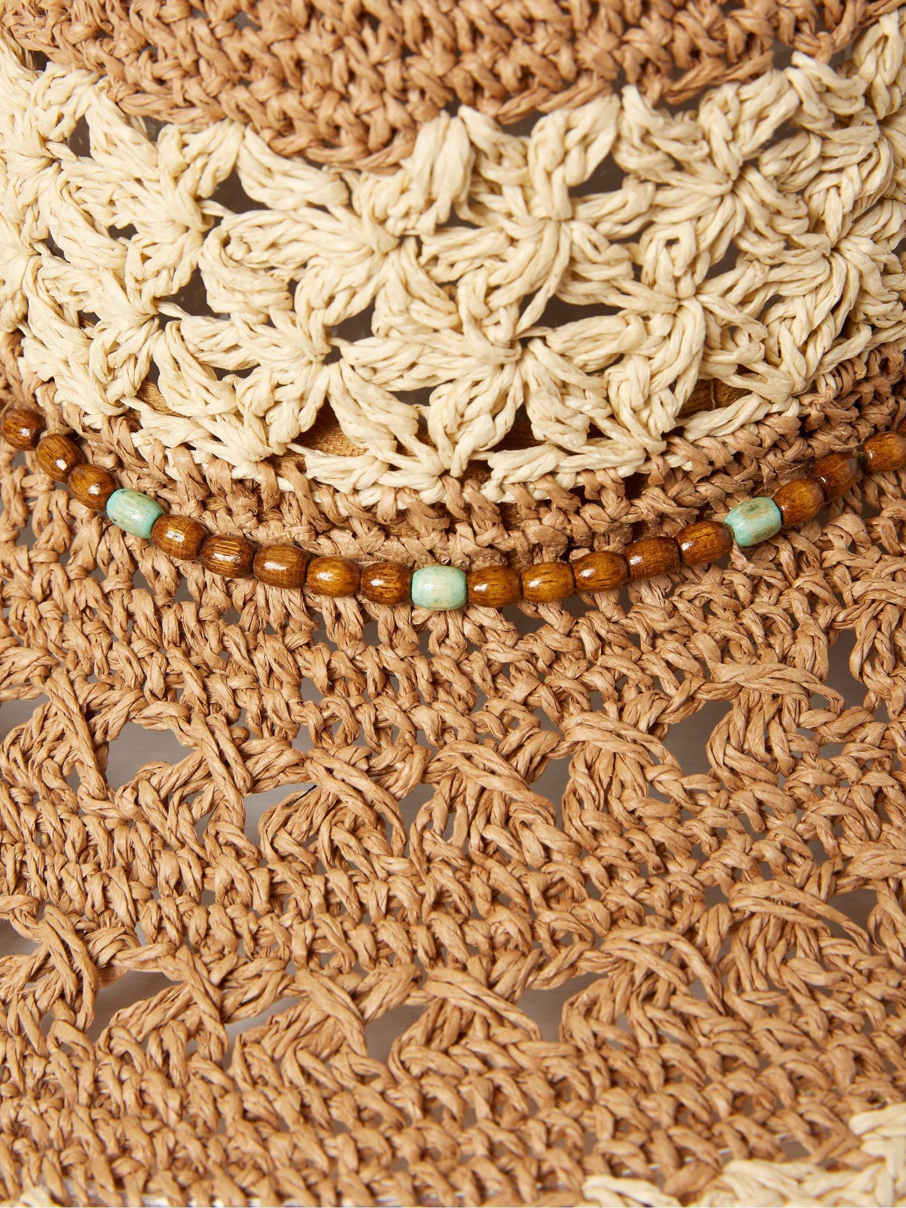 Natural Crochet Straw Sun Hat - Image 3 of 3