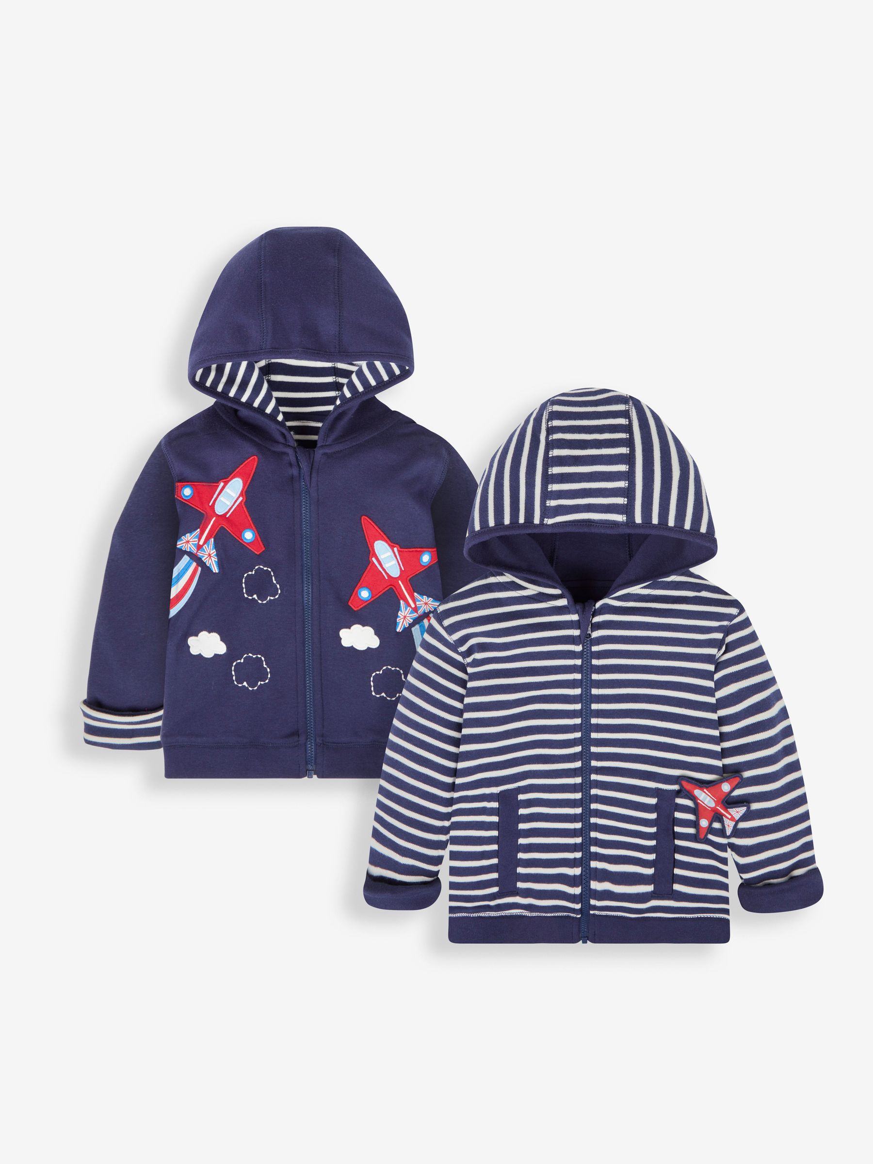 Navy Blue Red Arrows Appliqué Reversible Hoodie - Image 1 of 7