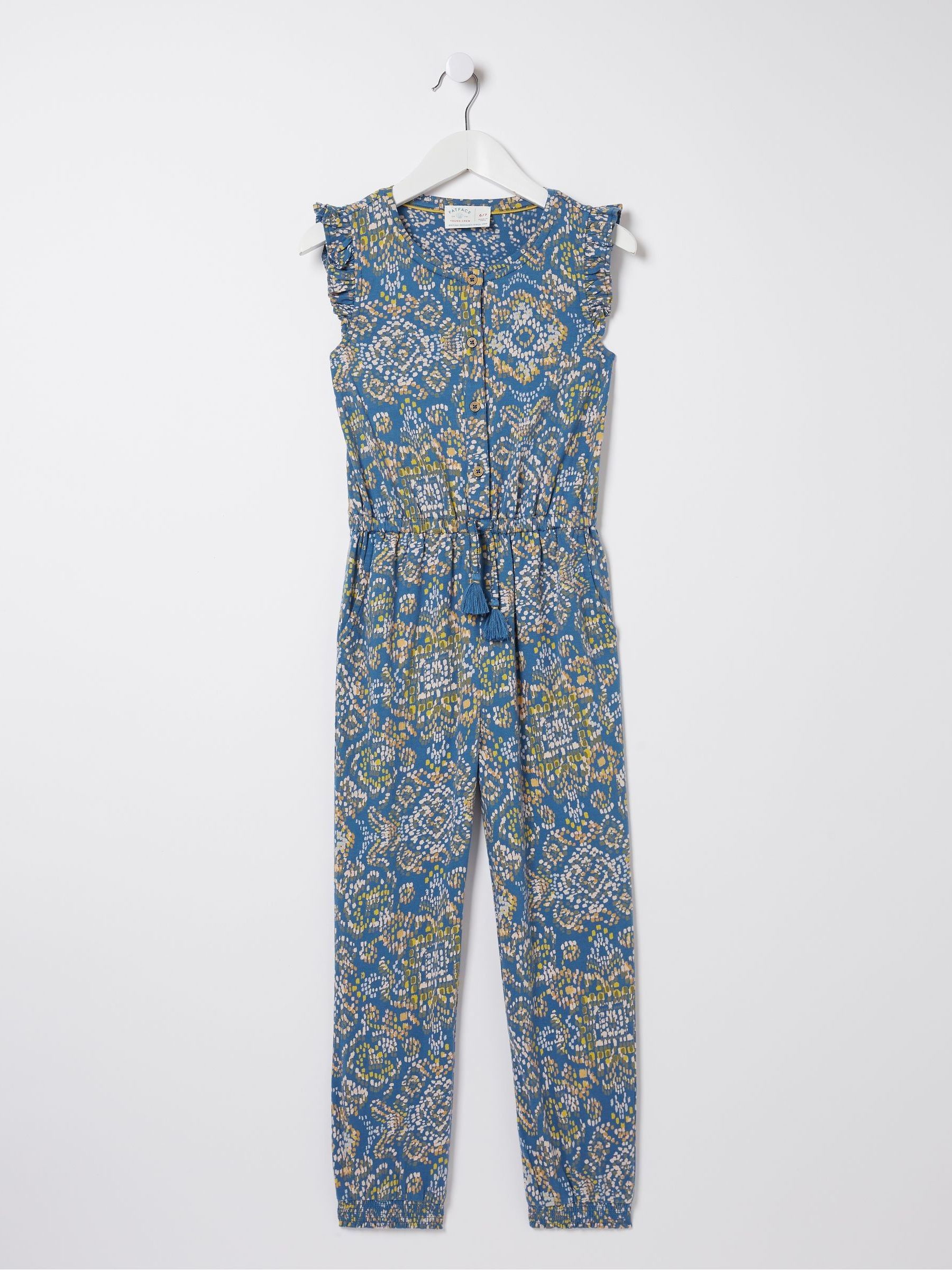 Blue Aztec Jersey Printed Jumpsuit - Image 4 of 4
