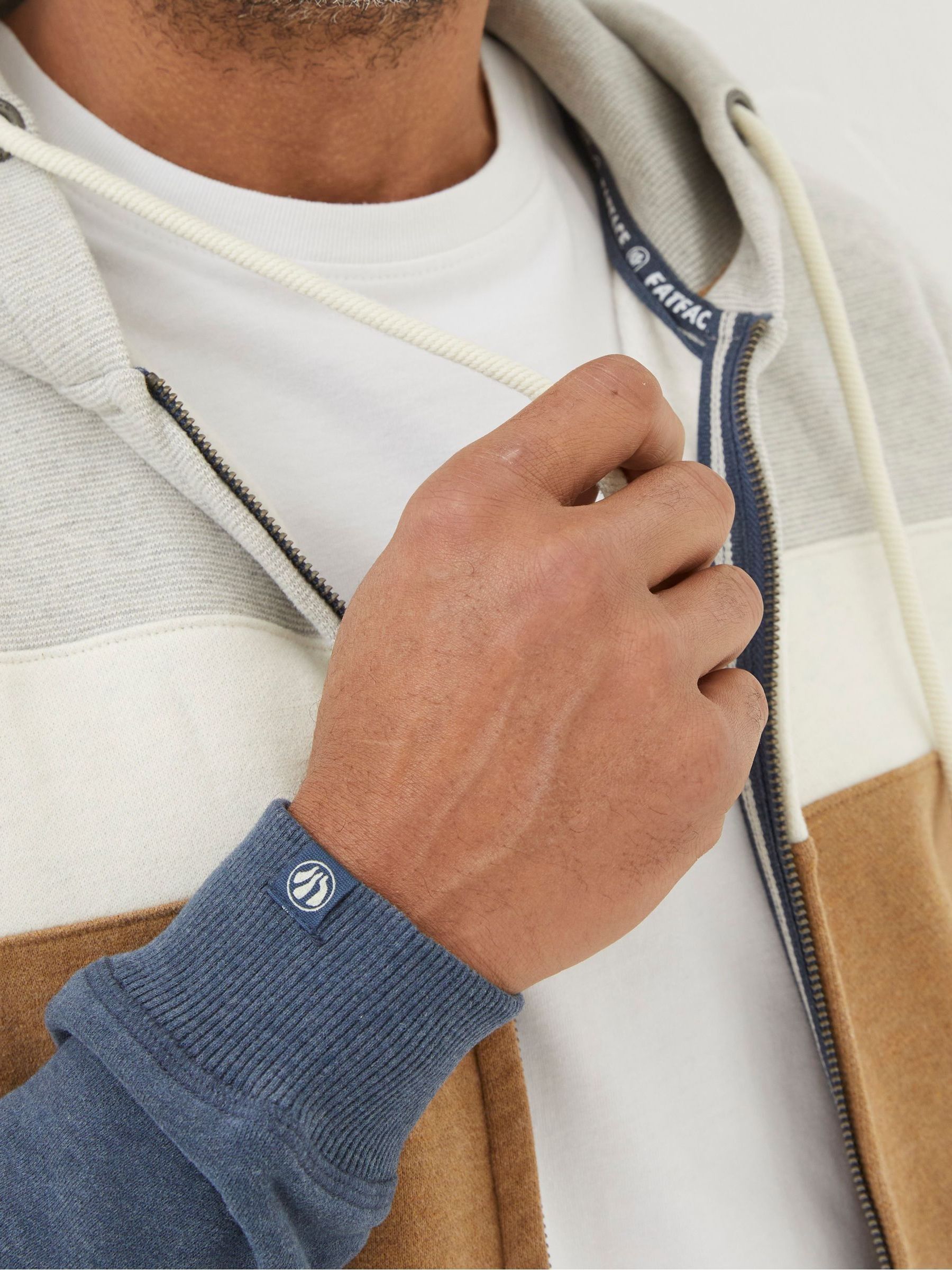 Brooke Natural Cut And Sew Zip Up Hoodie - Image 3 of 4