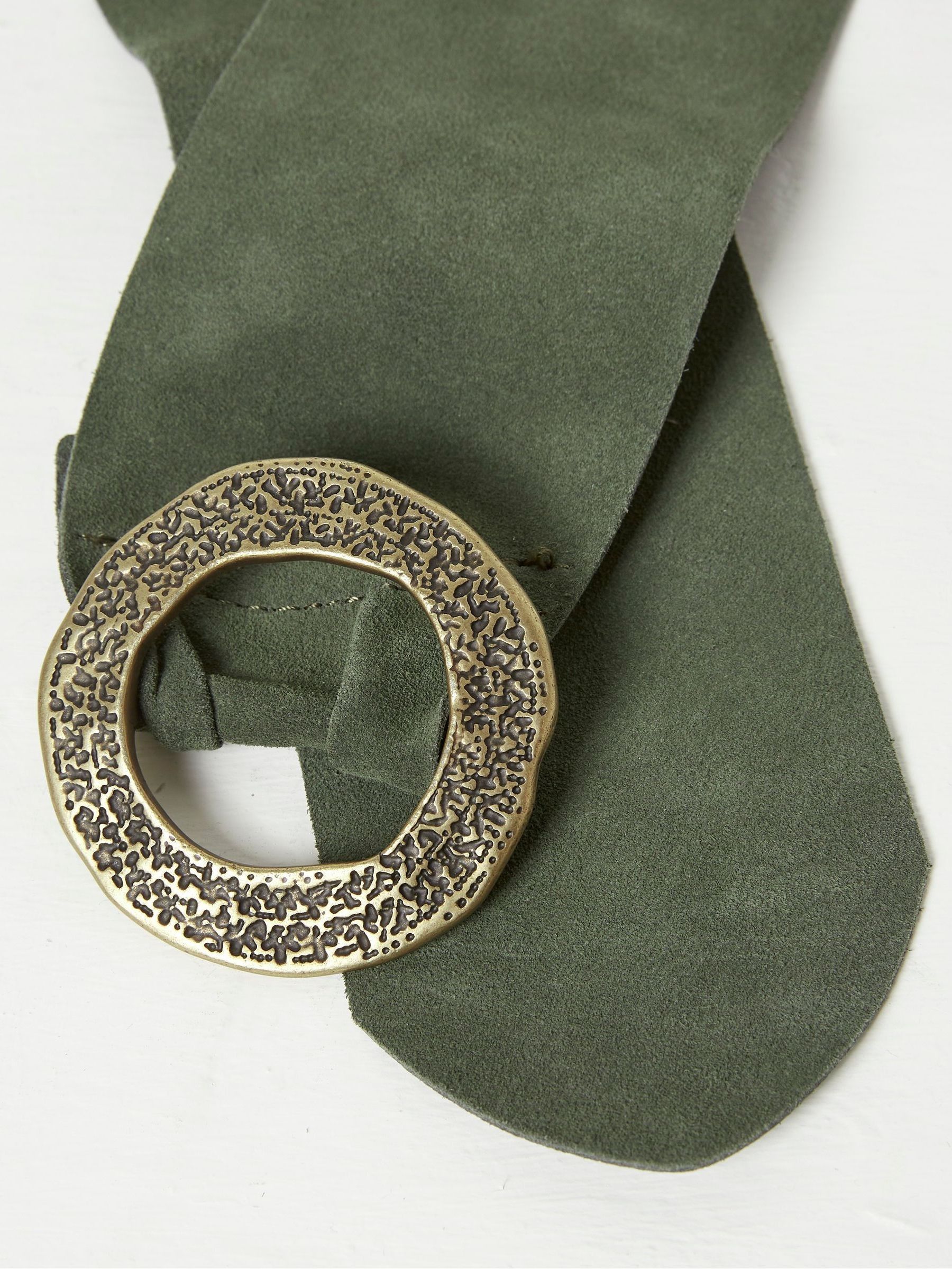 Green Soft Wide Suede Belt - Image 2 of 3