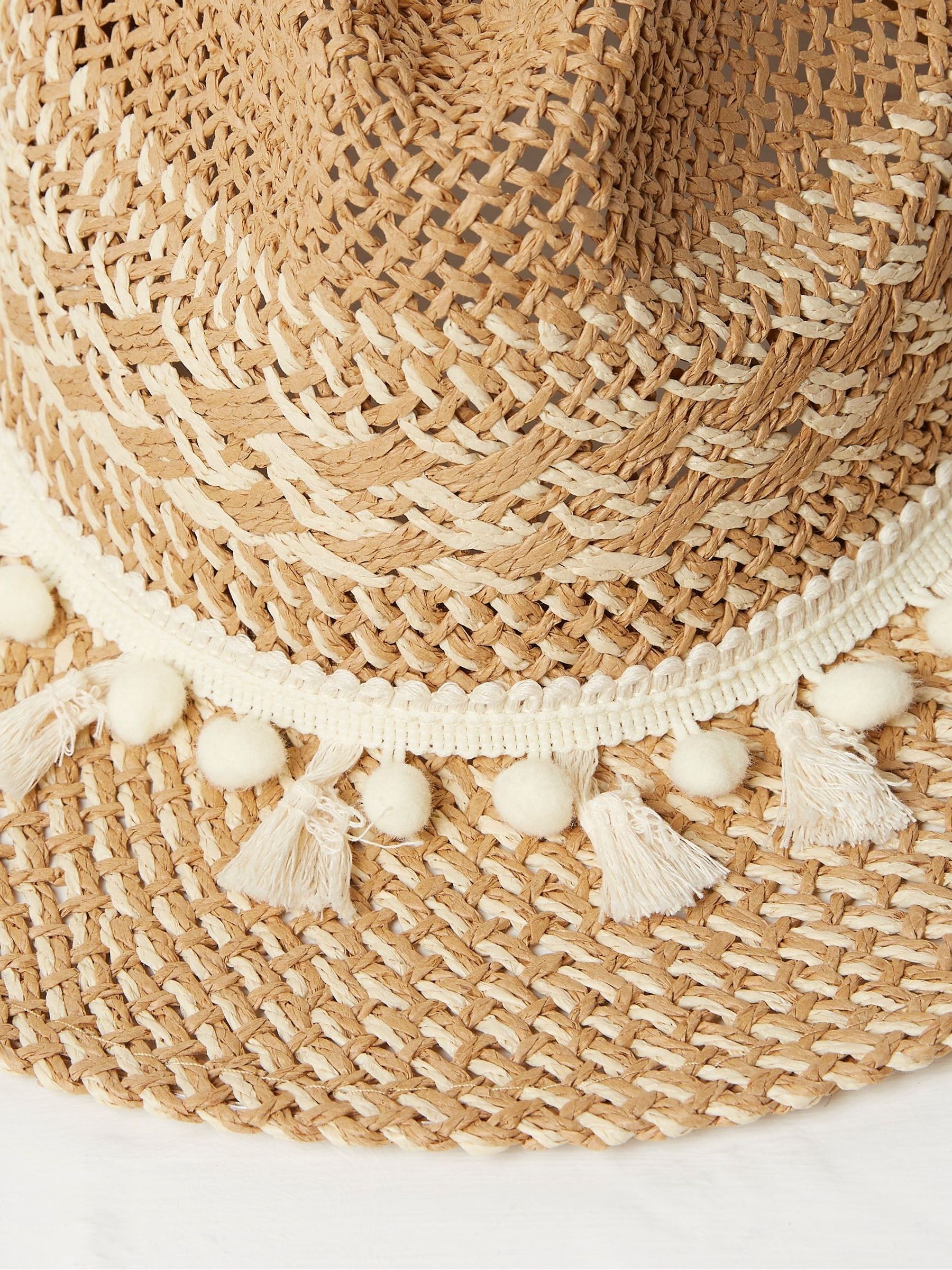 Pom Natural Fedora Hat - Image 3 of 3