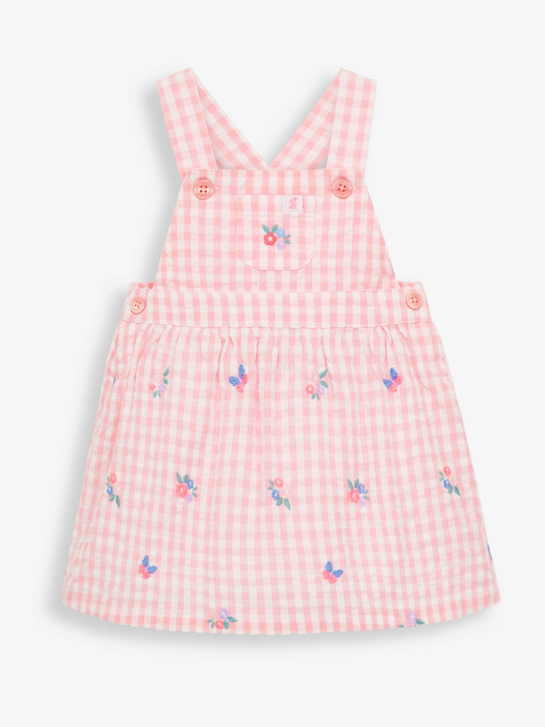 Pink Pink Gingham Baby Dungaree Dress & Bodysuit Set - Image 2 of 3