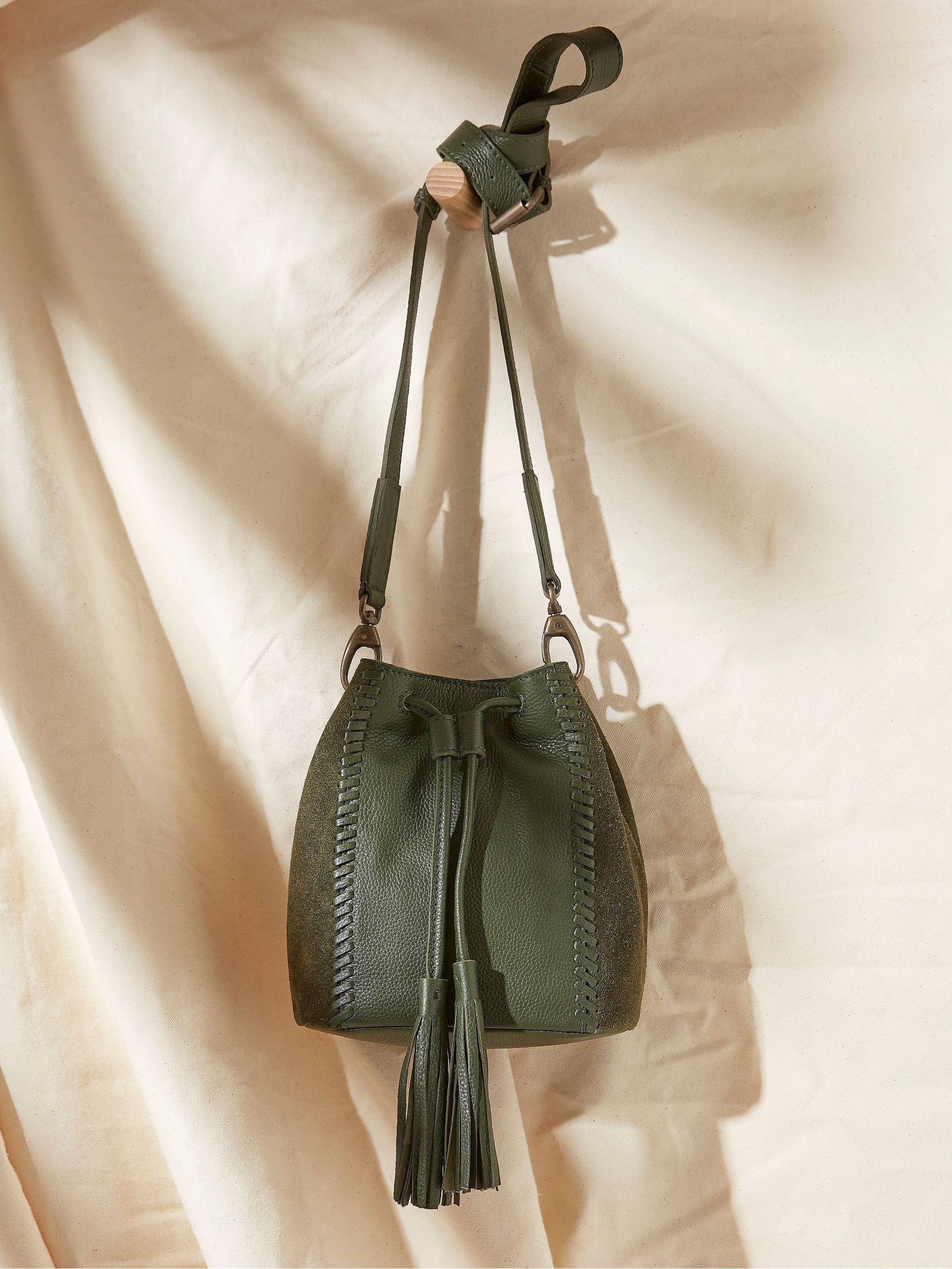 Winalie Green Patchwork Bucket Mini Bag - Image 2 of 4